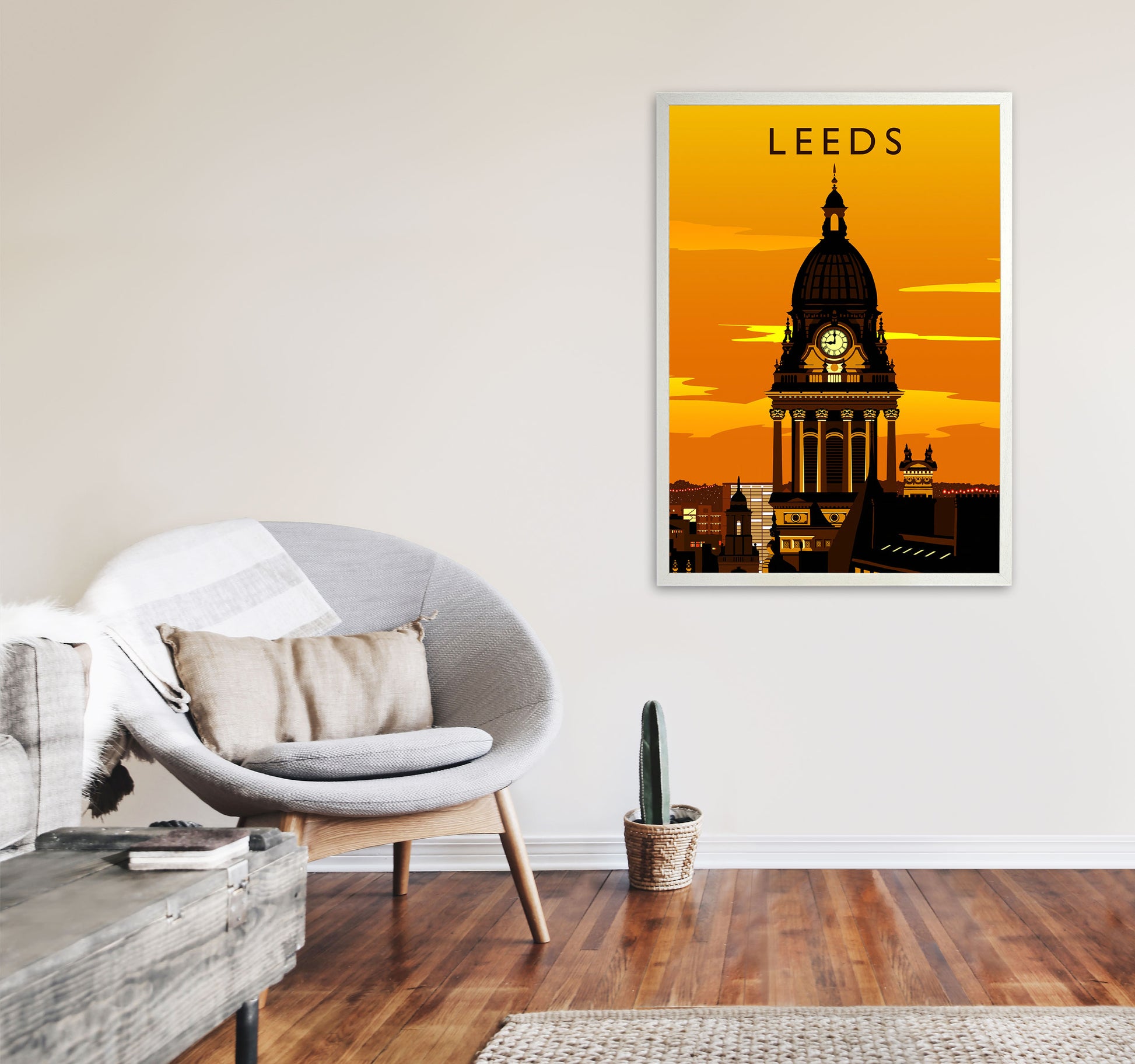 Leeds 2 portrait by Richard O'Neill A1 Oak Frame