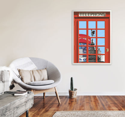London Telephone Box 17 by Richard O'Neill A1 Oak Frame