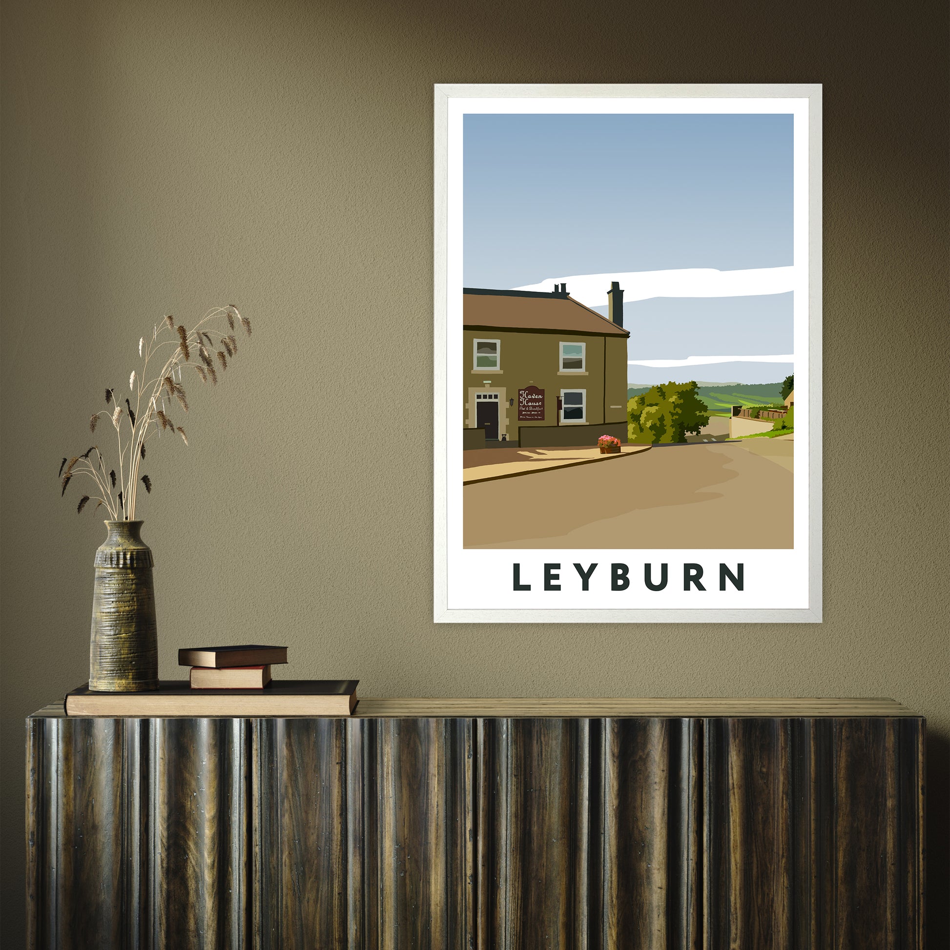 Leyburn 4 portrait by Richard O'Neill A1 White Frame