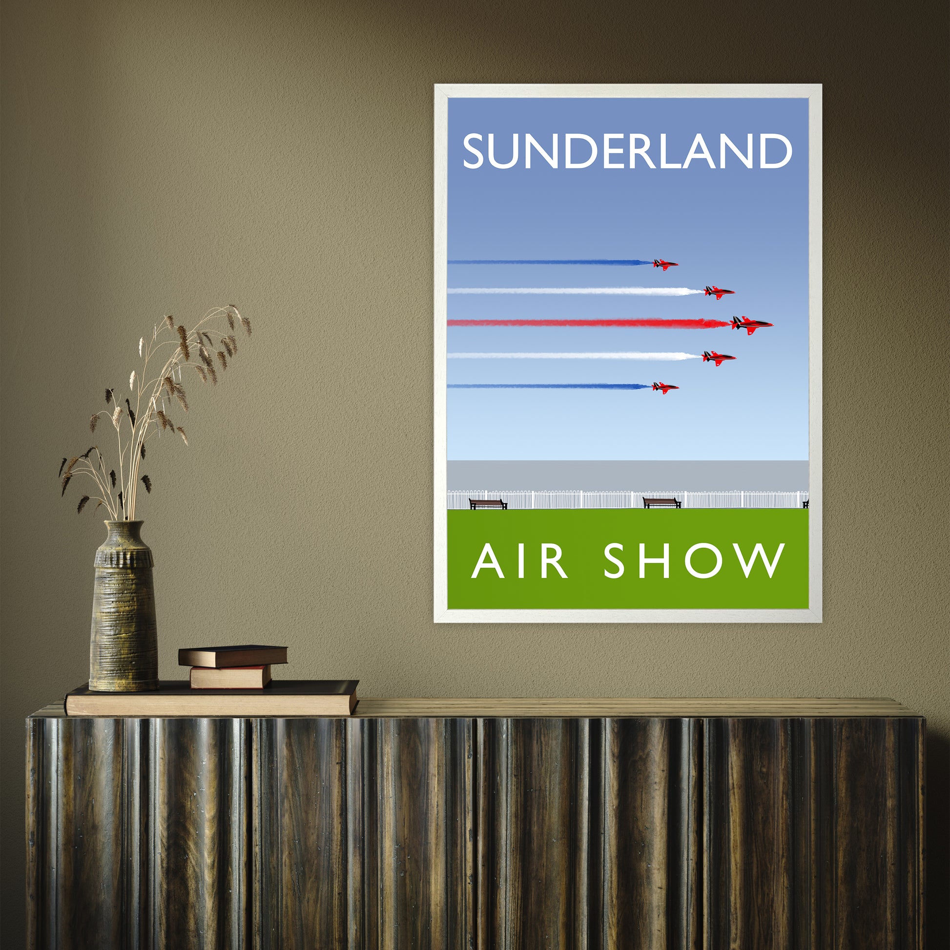 Sunderland Air Show portrait by Richard O'Neill A1 White Frame