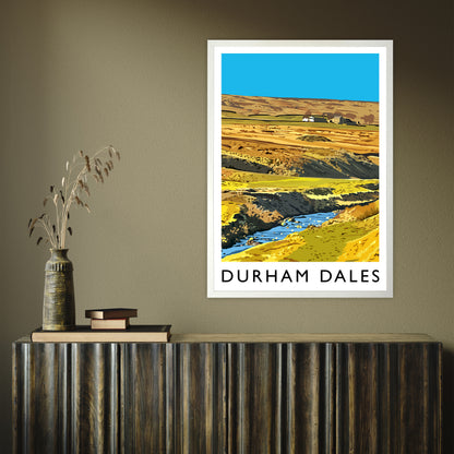 Durham Dales portrait by Richard O'Neill A1 White Frame