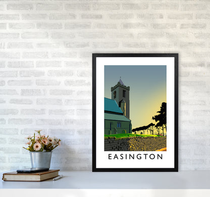 Easington Portrait Art Print by Richard O'Neill A2 White Frame