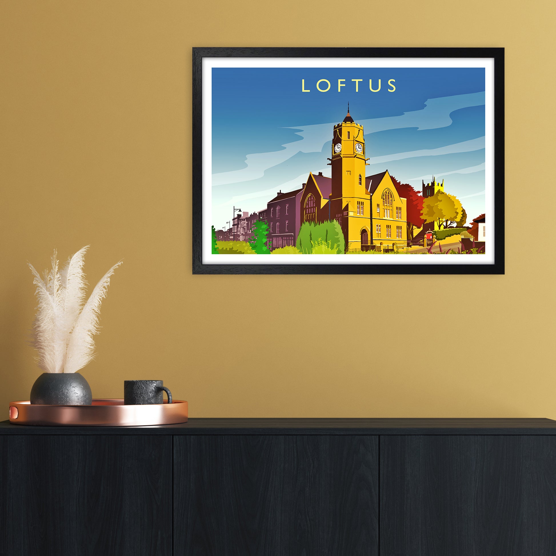 Loftus 2 Travel Art Print by Richard O'Neill A2 White Frame