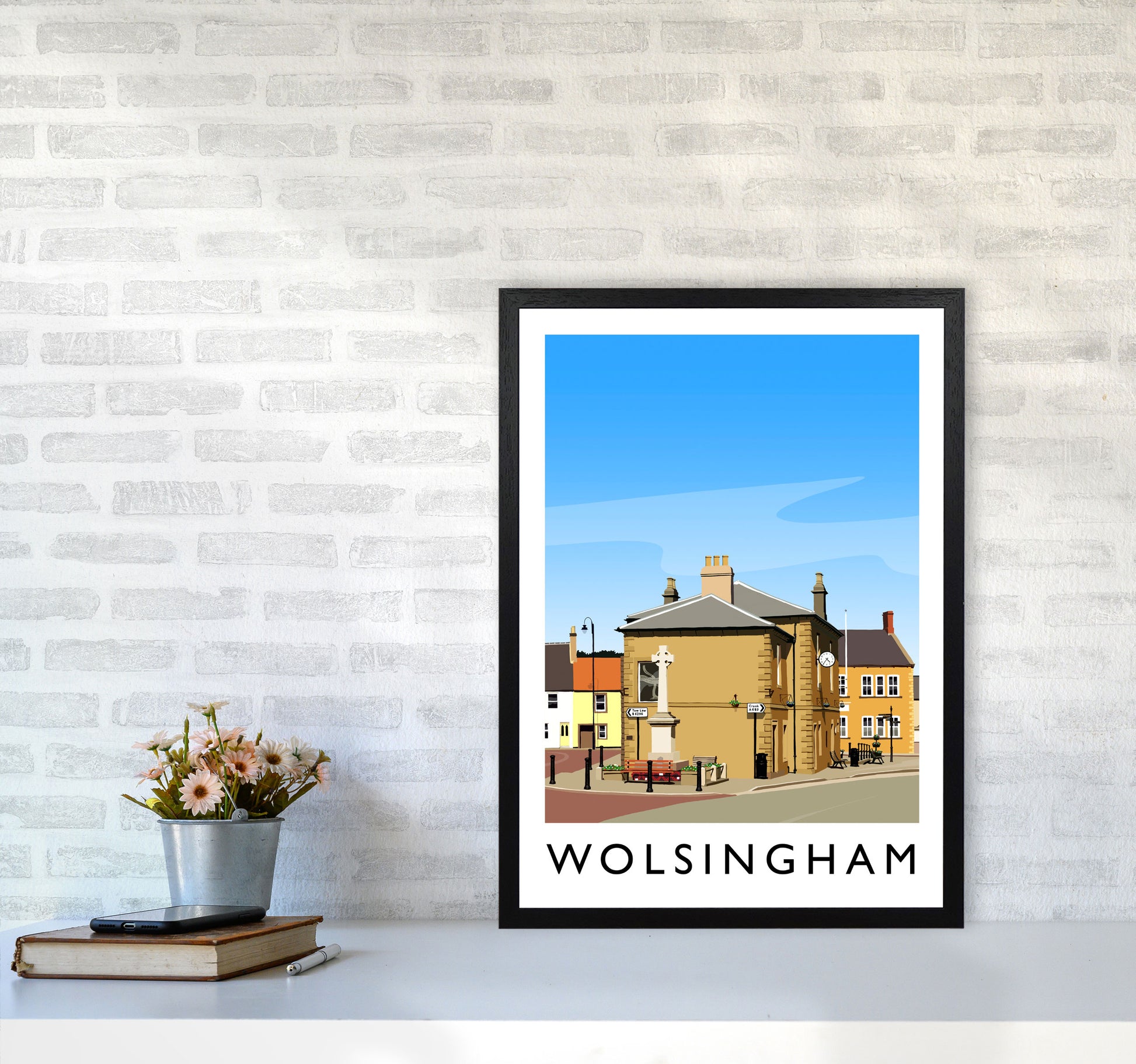 Wolsingham 2 portrait Travel Art Print by Richard O'Neill A2 White Frame