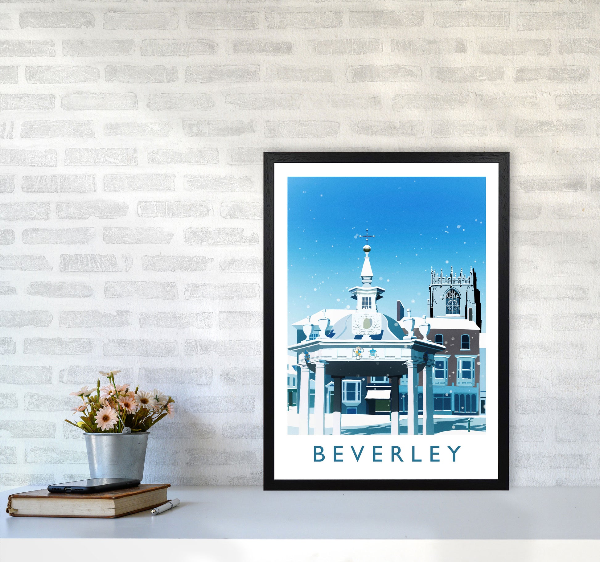 Beverley (Snow) 2 portrait Travel Art Print by Richard O'Neill A2 White Frame