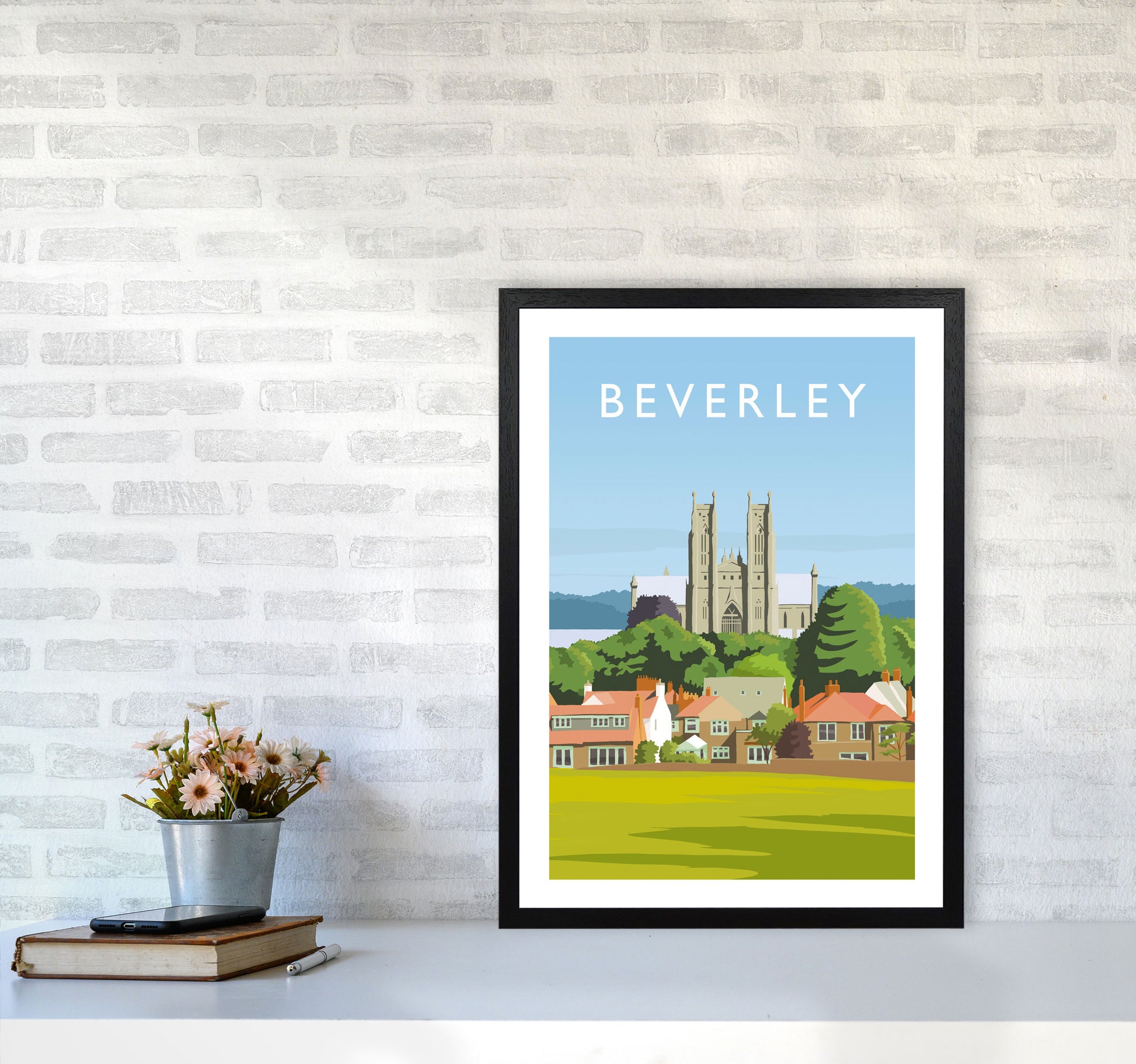 Beverley 3 portrait Travel Art Print by Richard O'Neill A2 White Frame