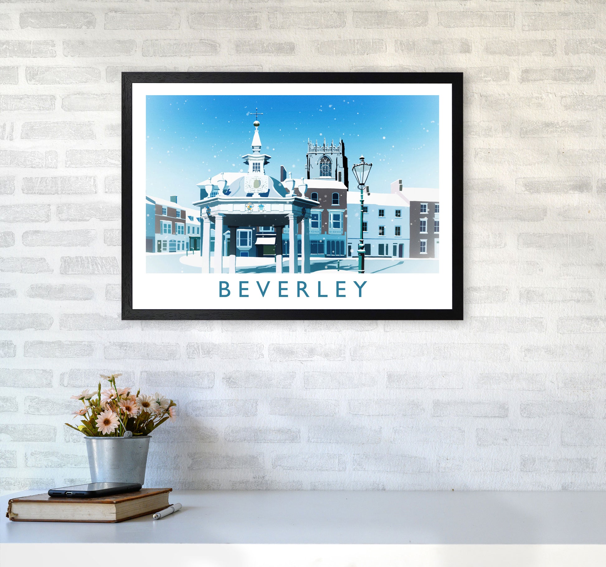 Beverley (Snow) 2 Travel Art Print by Richard O'Neill A2 White Frame