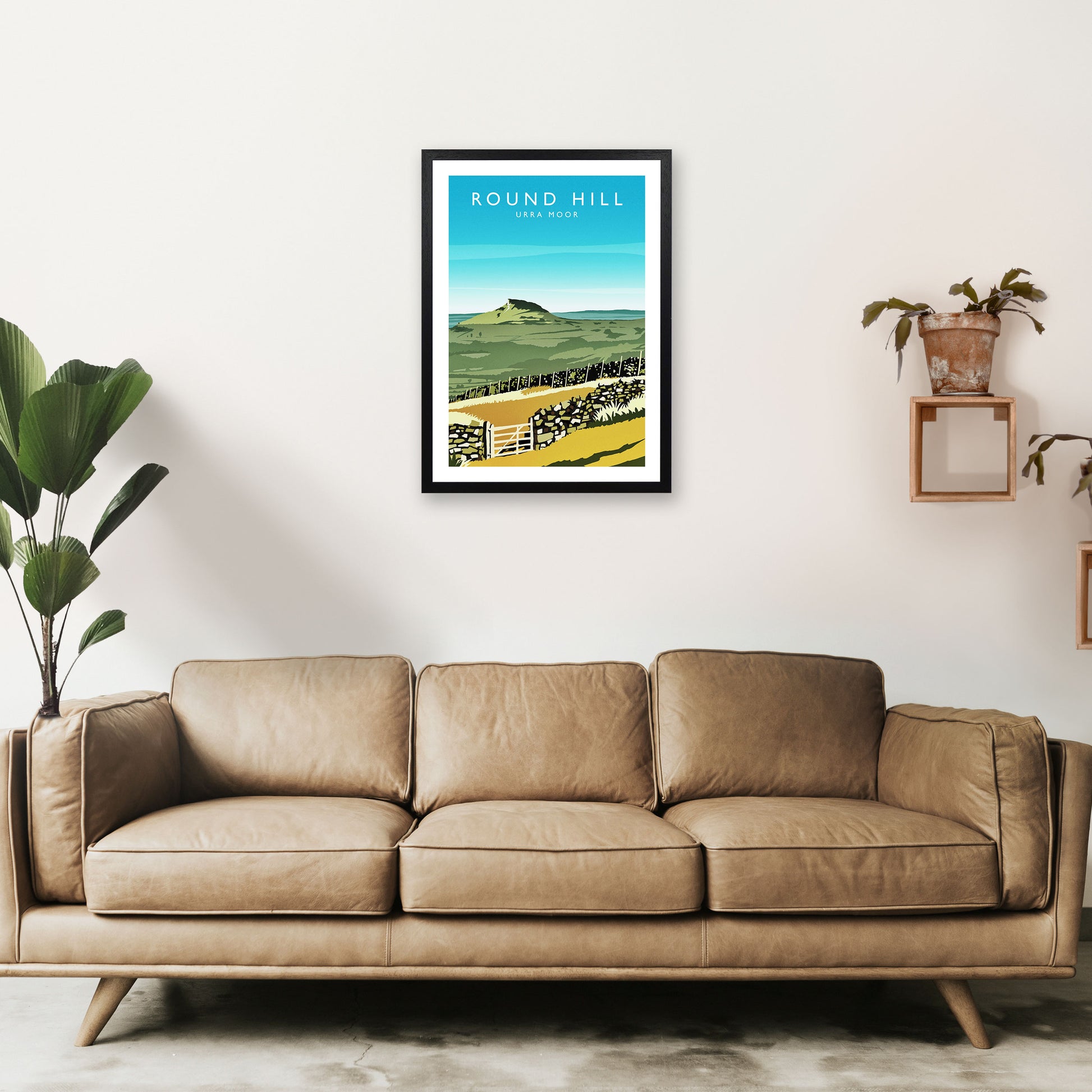 Round Hill Portrait Travel Art Print by Richard O'Neill A2 White Frame