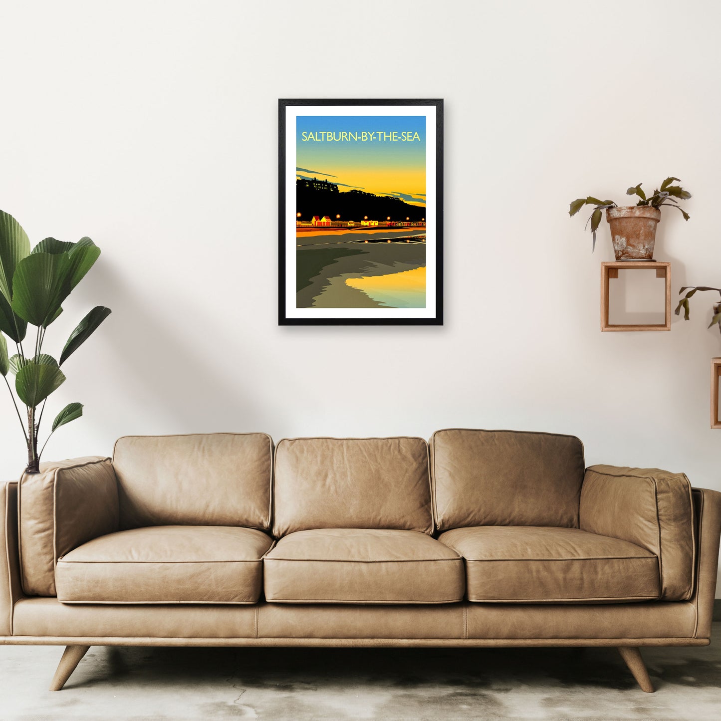 Saltburn-By-The-Sea 3 Portrait Travel Art Print by Richard O'Neill A2 White Frame