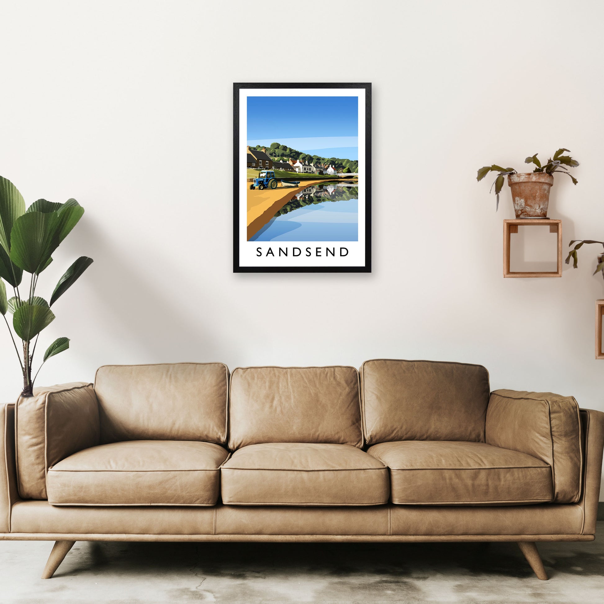 Sandsend 5 Portrait Travel Art Print by Richard O'Neill A2 White Frame