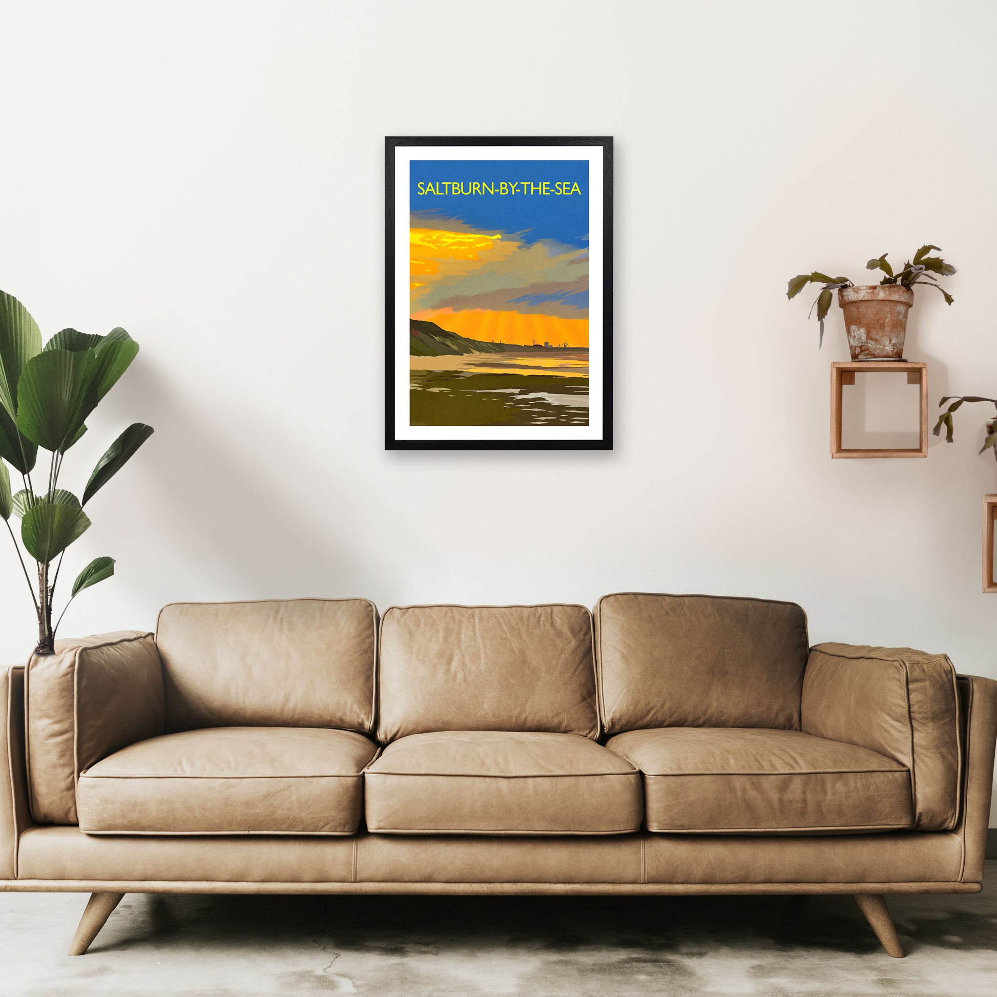 Saltburn-By-The-Sea 4 Portrait Travel Art Print by Richard O'Neill A2 White Frame