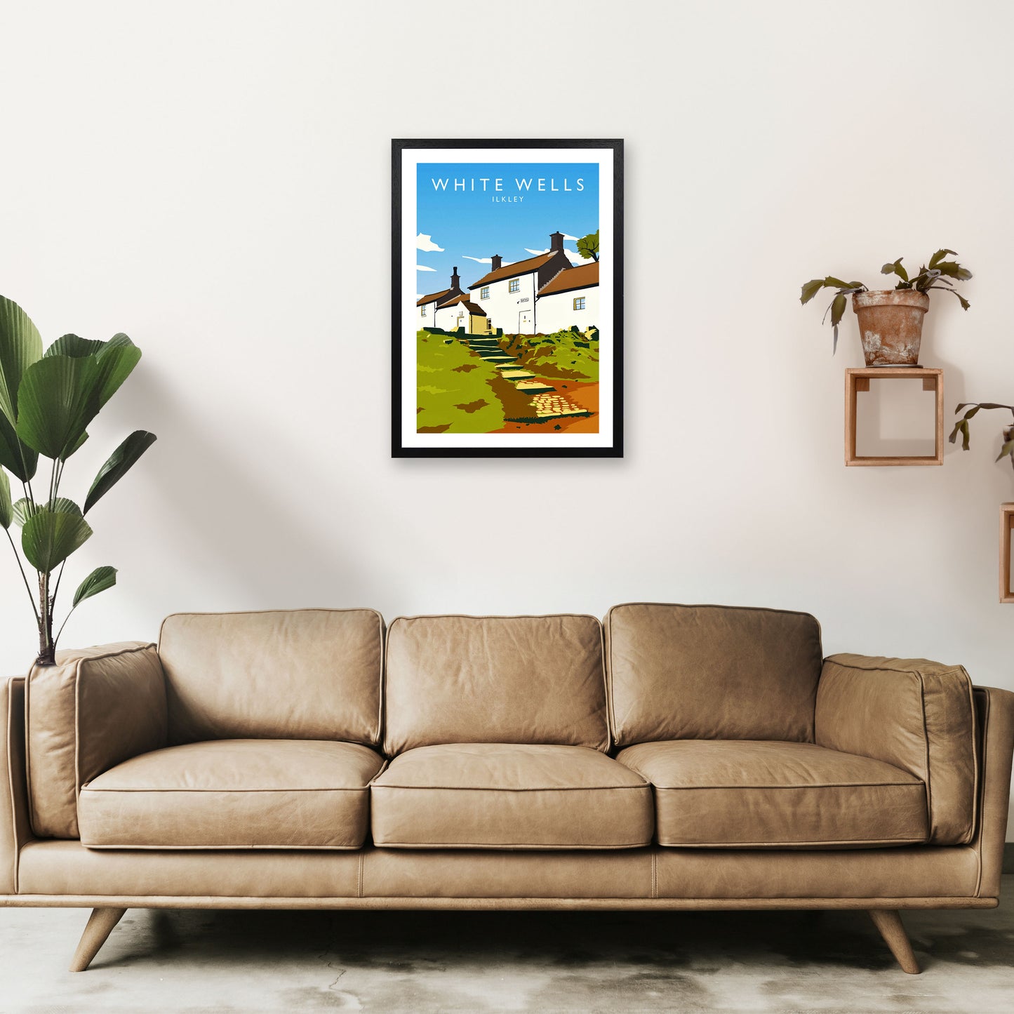 White Wells Portrait Travel Art Print by Richard O'Neill A2 White Frame