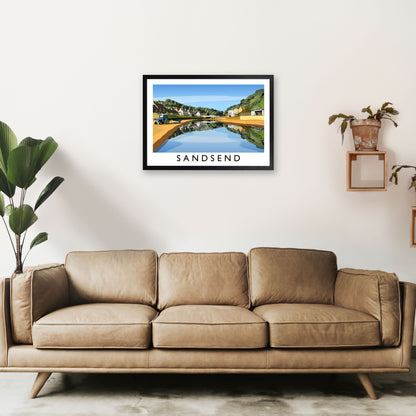 Sandsend 5 Travel Art Print by Richard O'Neill A2 White Frame