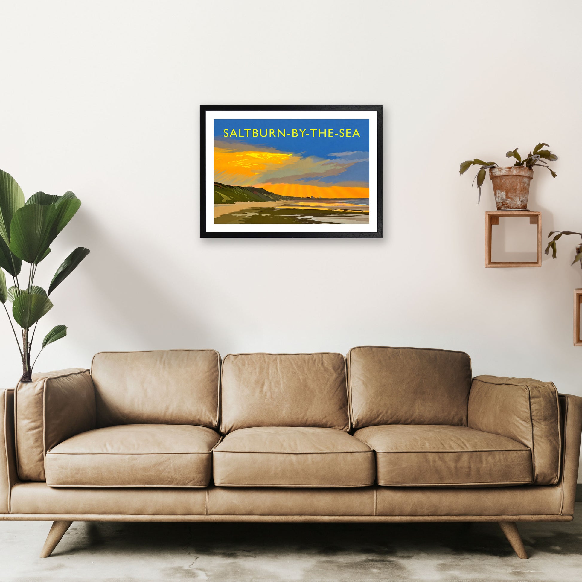 Saltburn-By-The-Sea 4 Travel Art Print by Richard O'Neill A2 White Frame