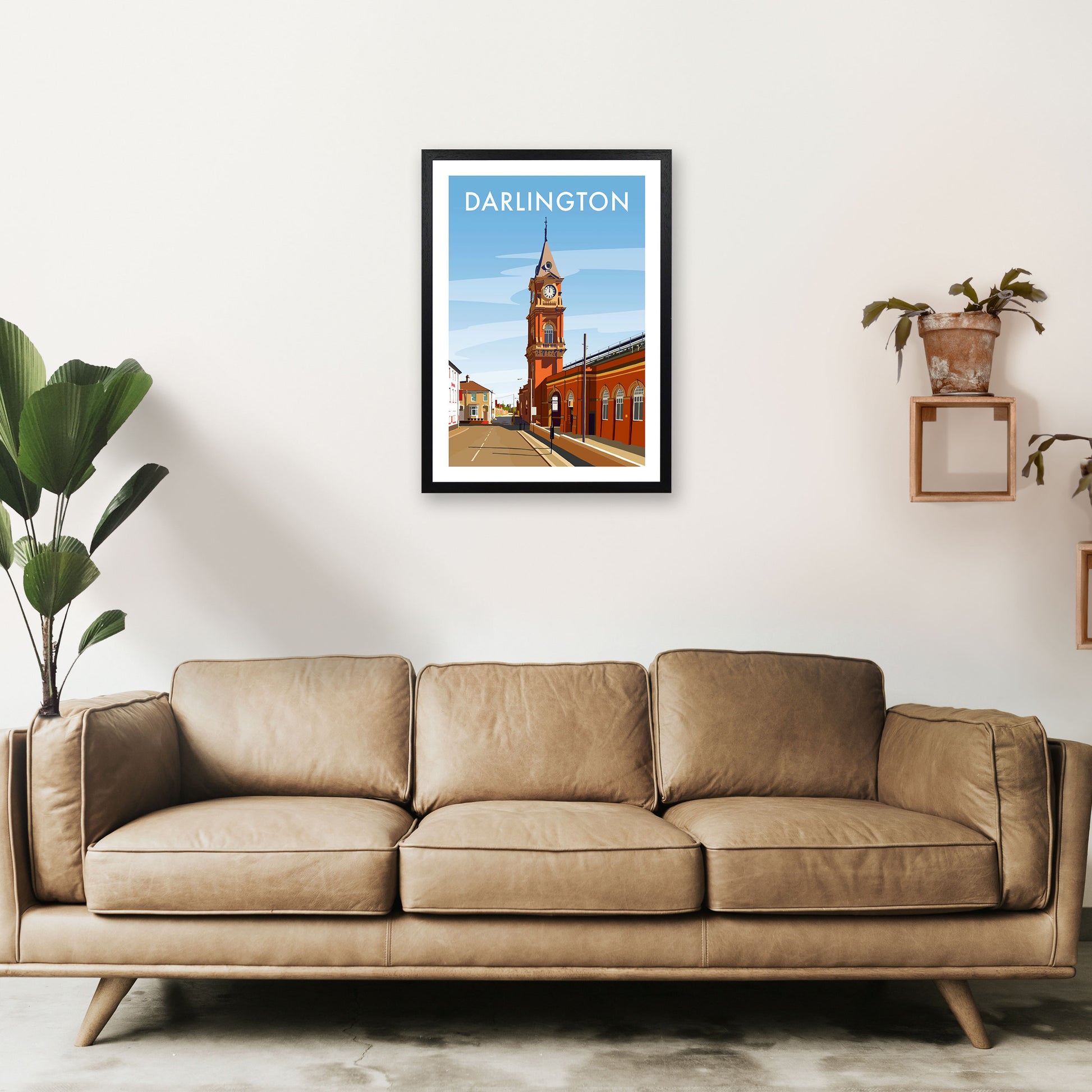 Darlington 3 Travel Art Print by Richard O'Neill A2 White Frame