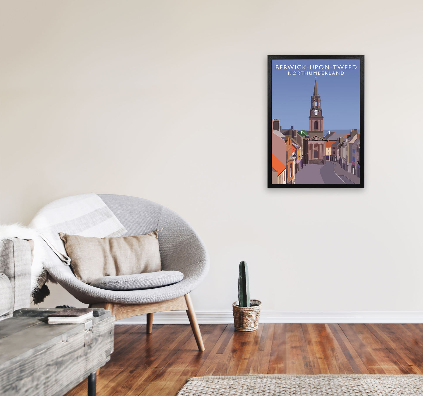 Berwick-Upon-Tweed Northumberland Art Print by Richard O'Neill A2 White Frame