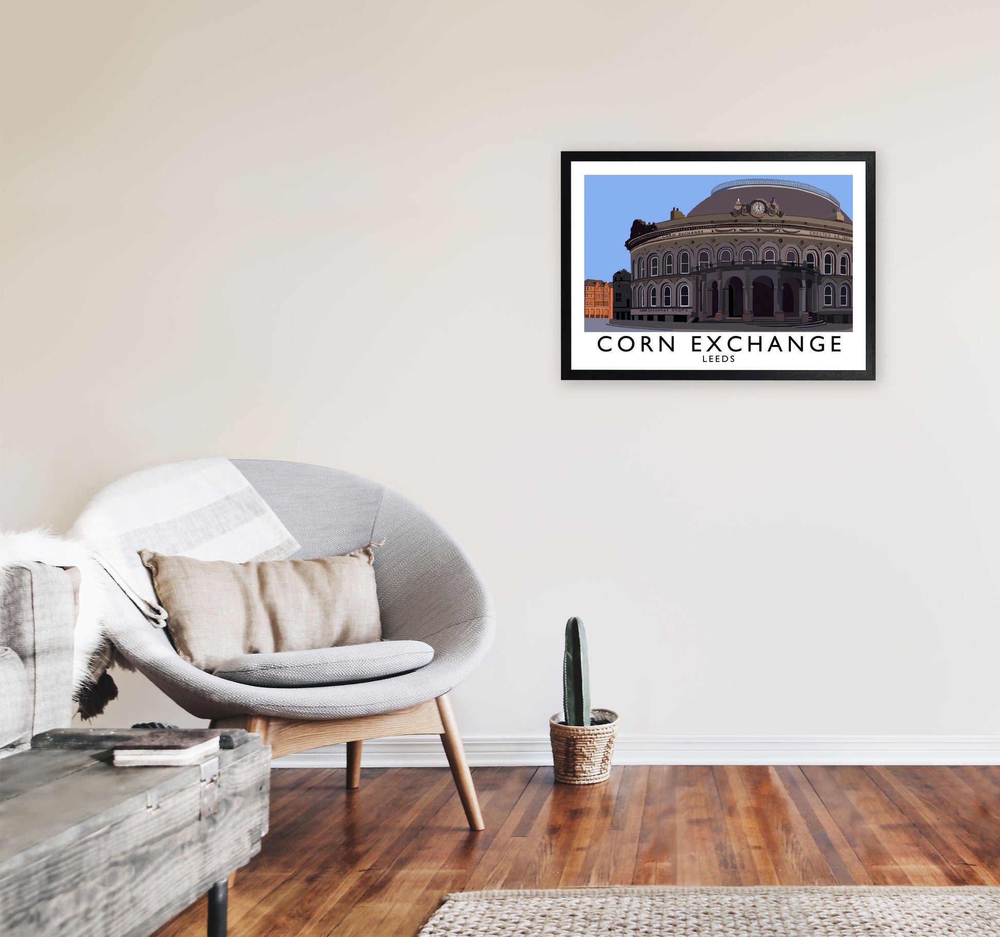 Corn Exchange by Richard O'Neill A2 White Frame