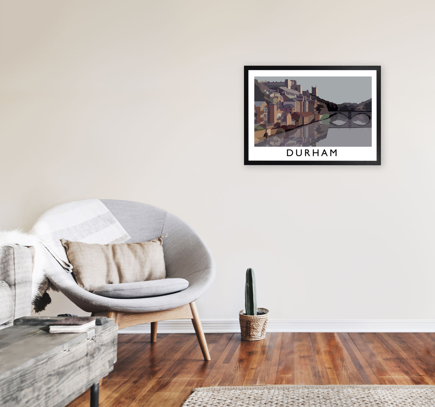 Durham Framed Digital Art Print by Richard O'Neill A2 White Frame