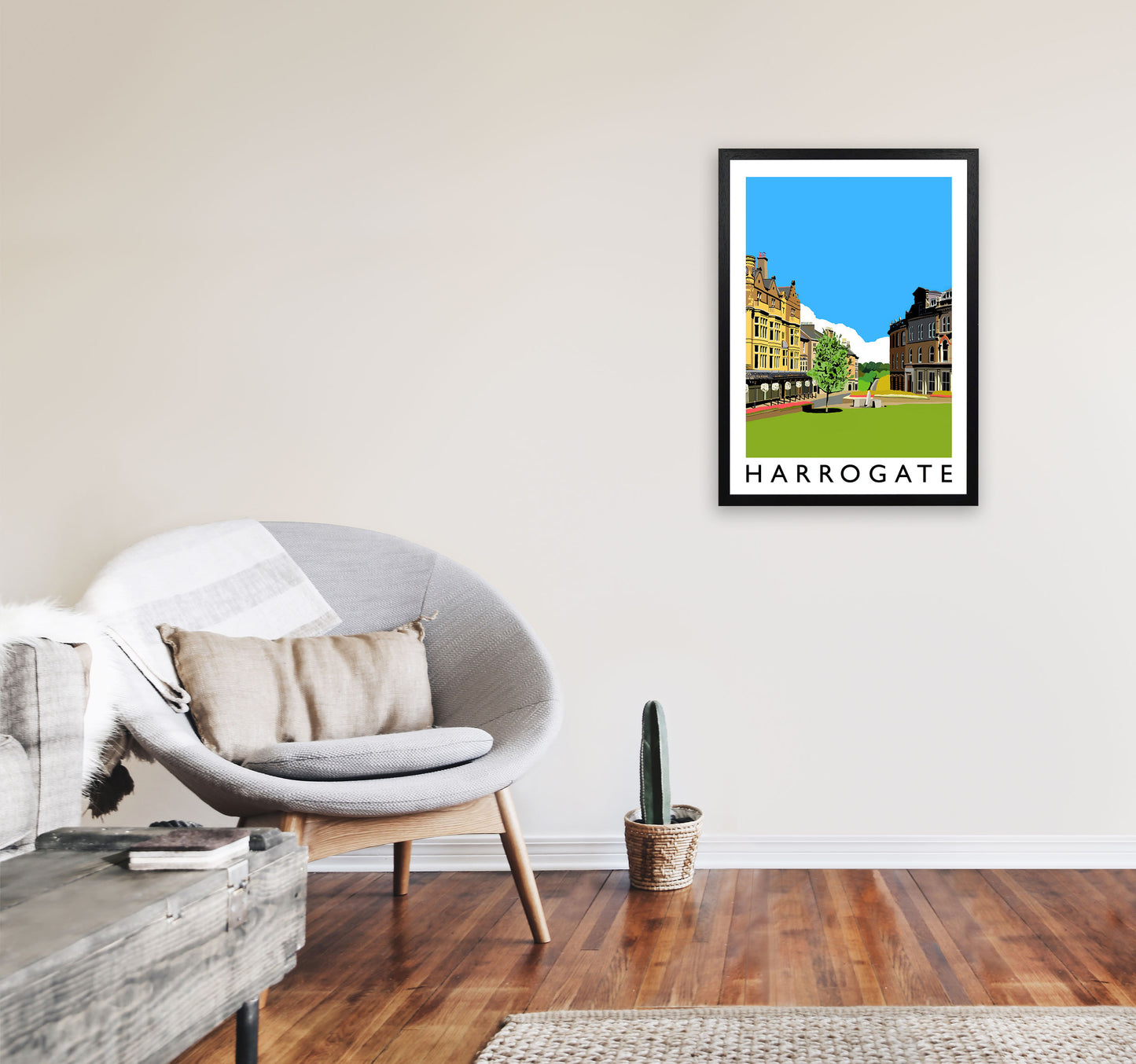 Harrogate Framed Digital Art Print by Richard O'Neill A2 White Frame