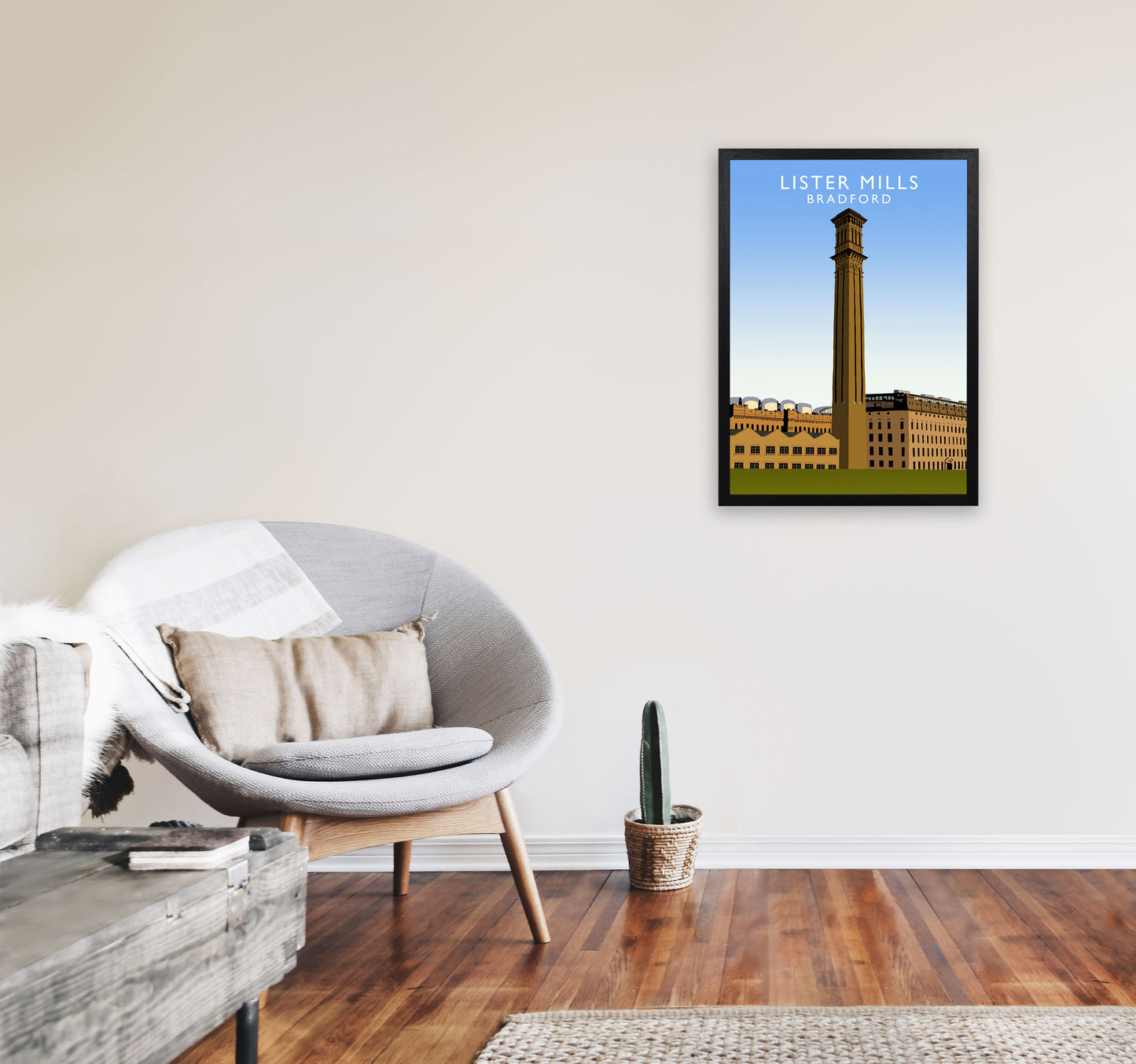 Lister Mills Bradford Art Print by Richard O'Neill A2 White Frame