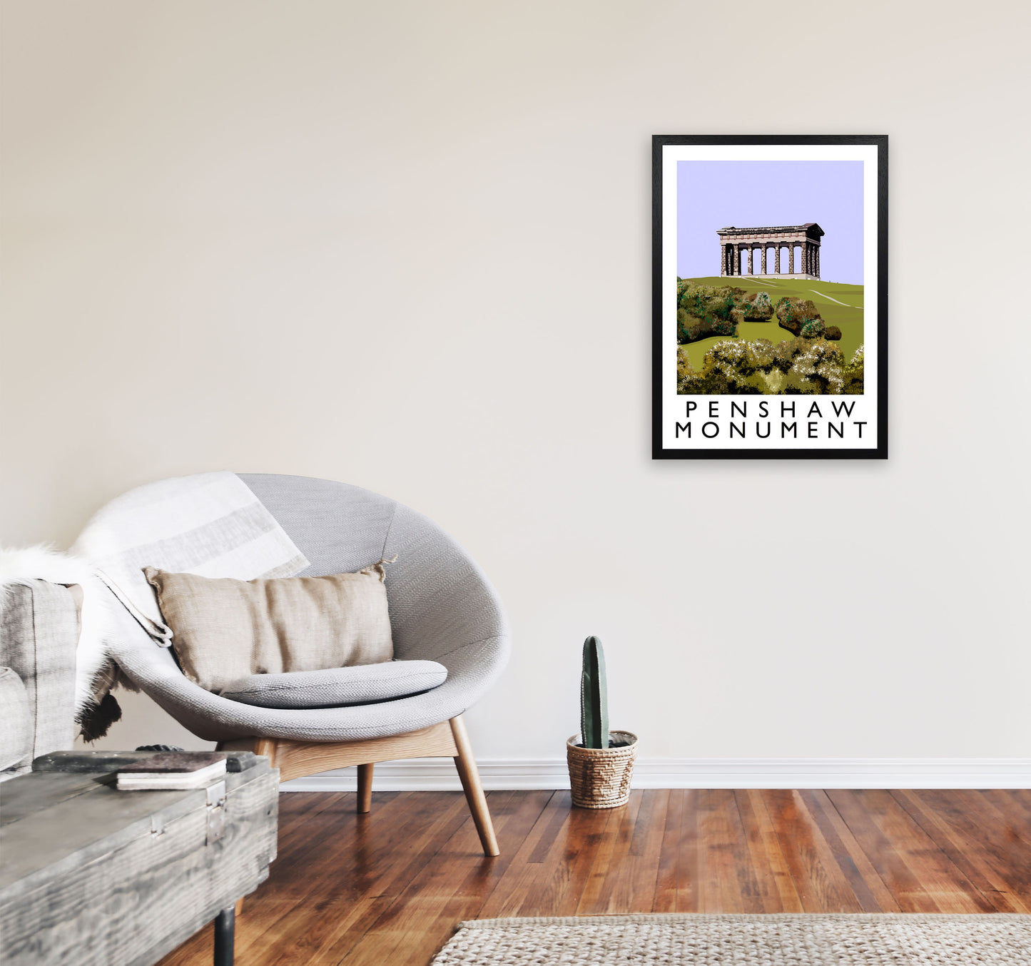 Penshaw Monument Art Print by Richard O'Neill A2 White Frame