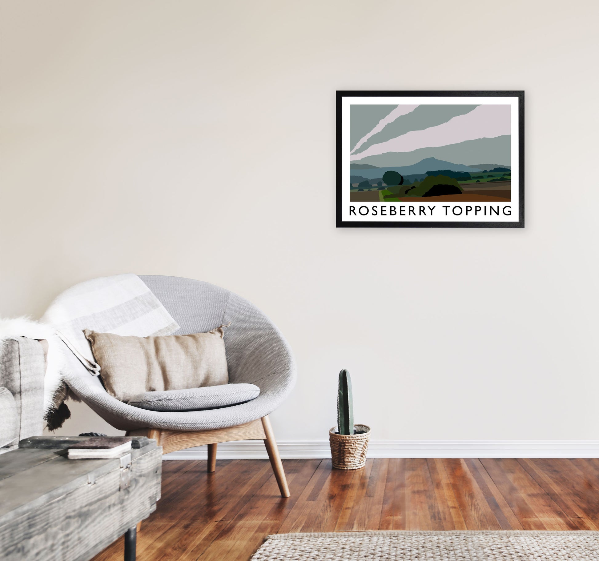 Roseberry Topping 2 Art Print by Richard O'Neill A2 White Frame