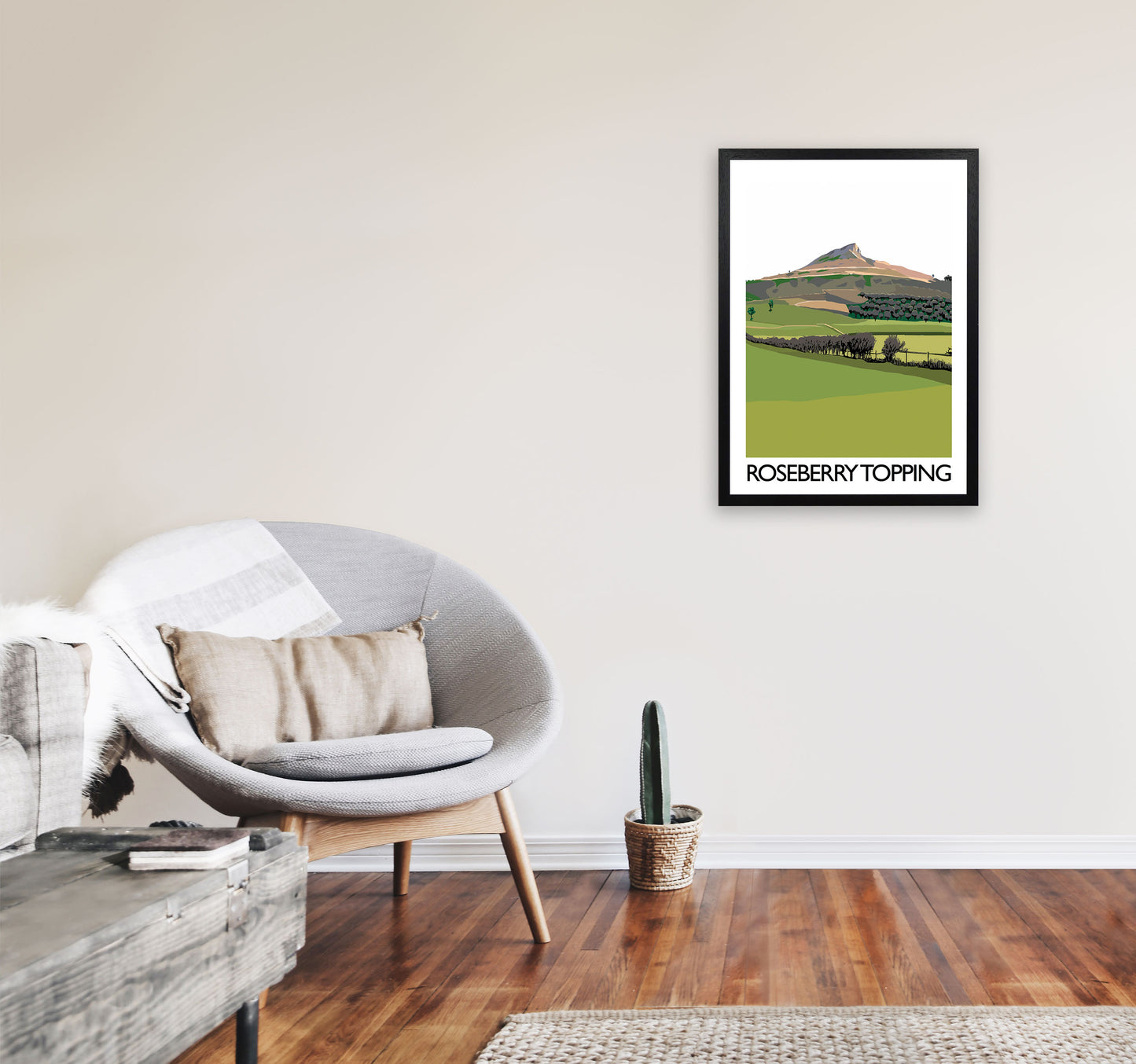 Roseberry Topping 3 Art Print by Richard O'Neill A2 White Frame