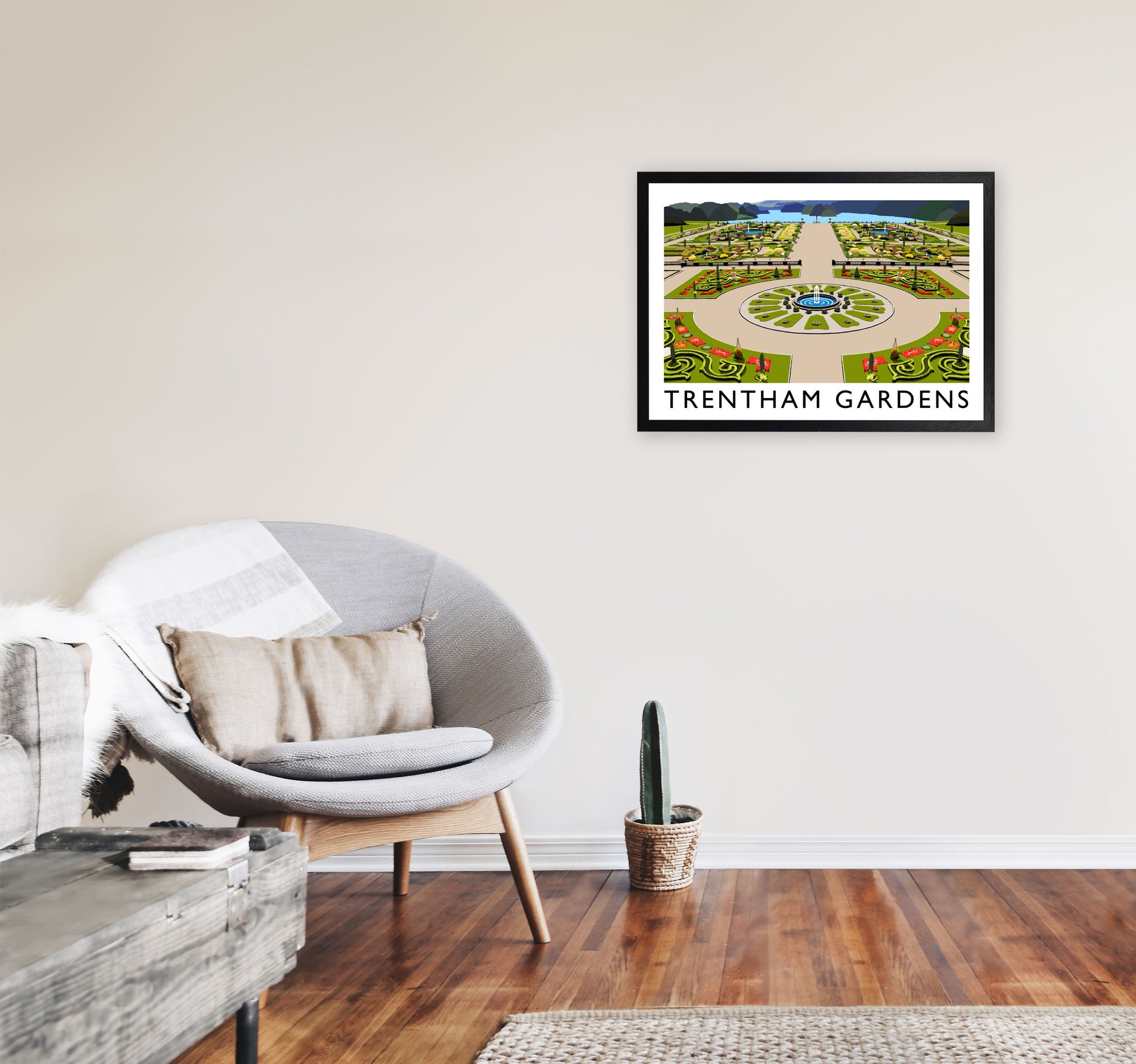 Trentham Gardens by Richard O'Neill A2 White Frame