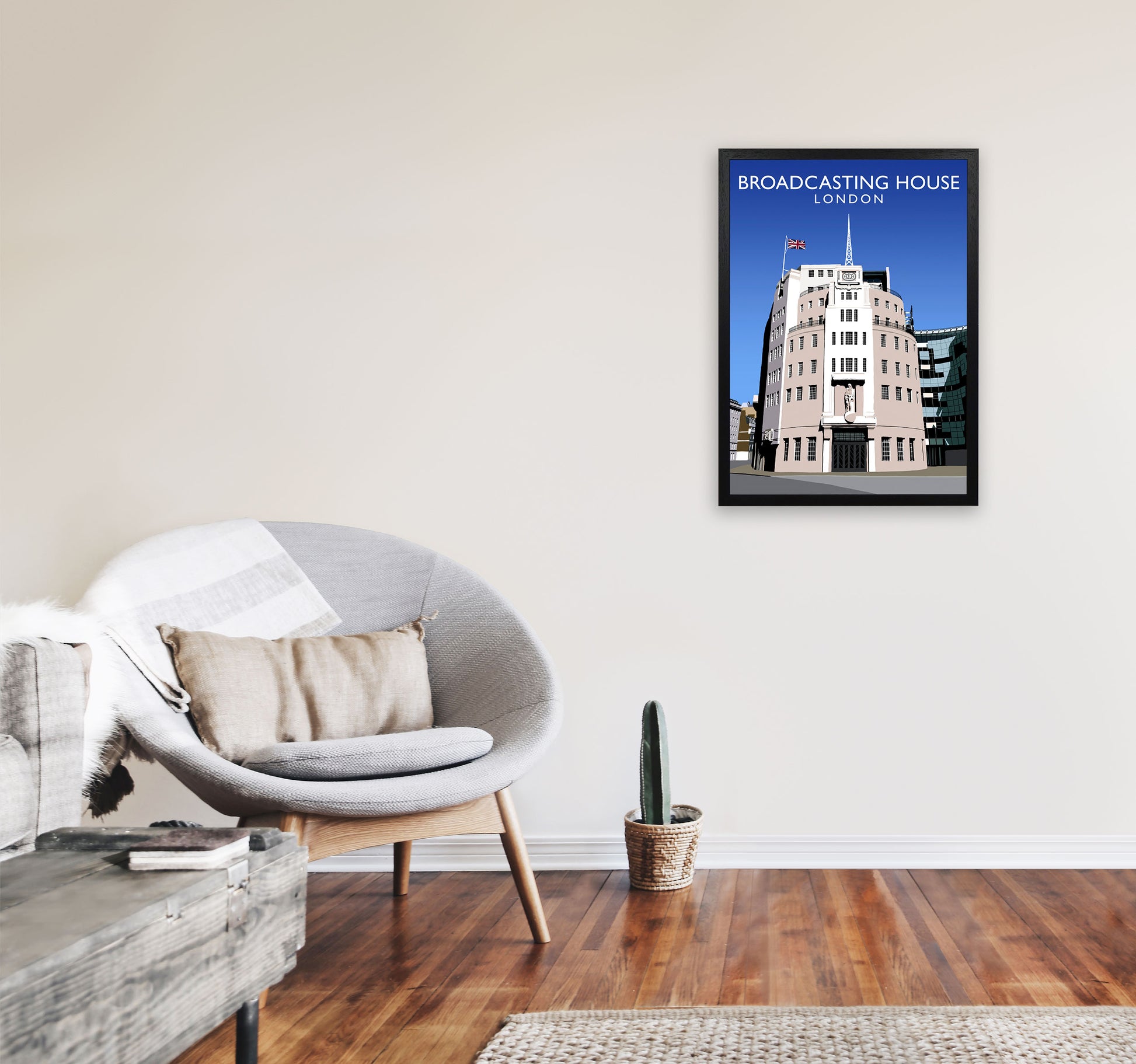 Broadcasting House by Richard O'Neill A2 White Frame