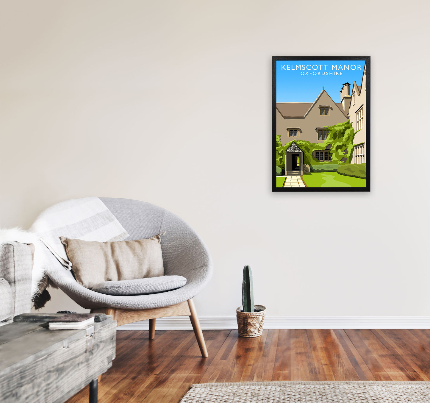 Kelmscott Manor (Portrait) by Richard O'Neill A2 White Frame