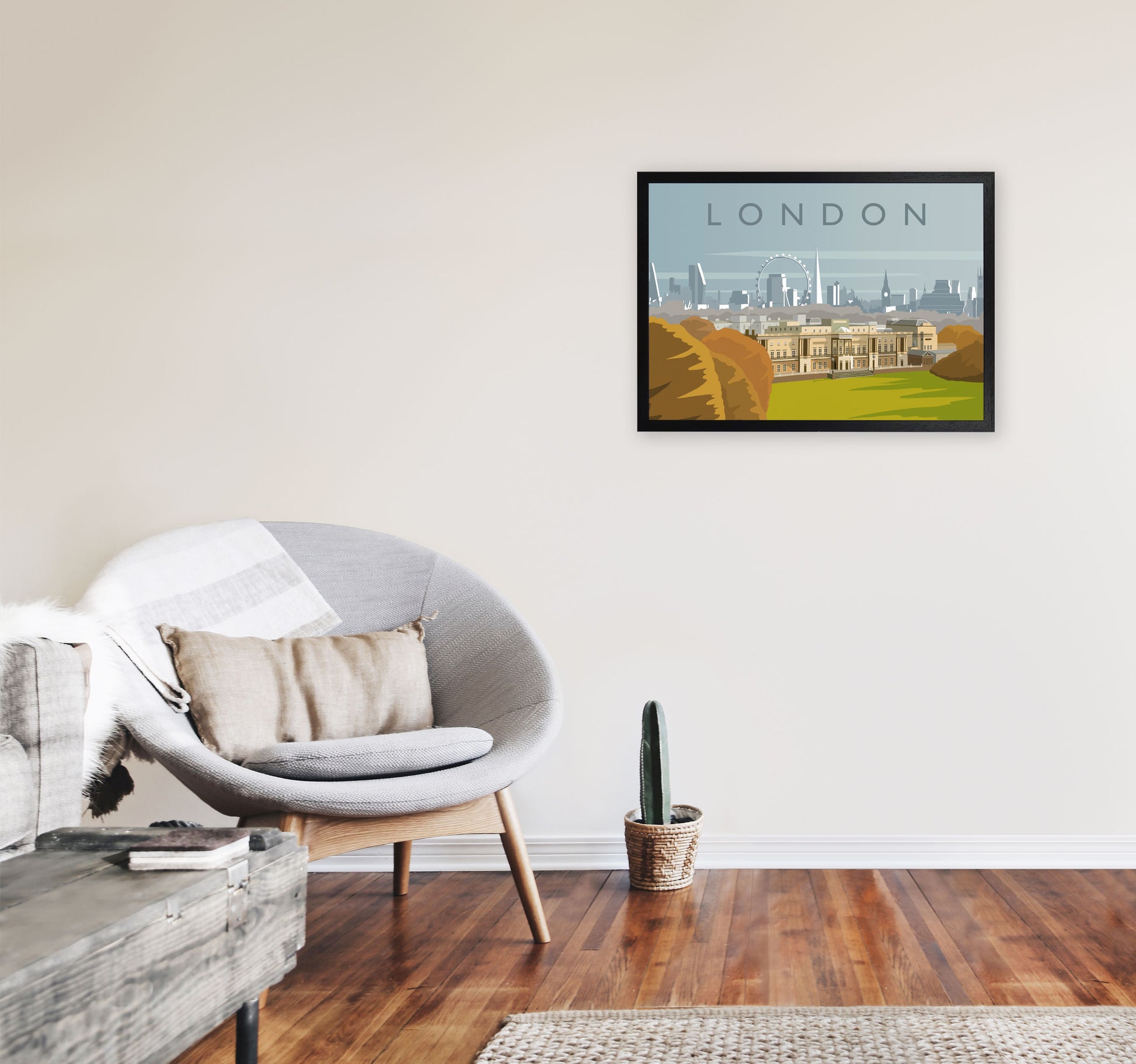 London Art Print by Richard O'Neill A2 White Frame