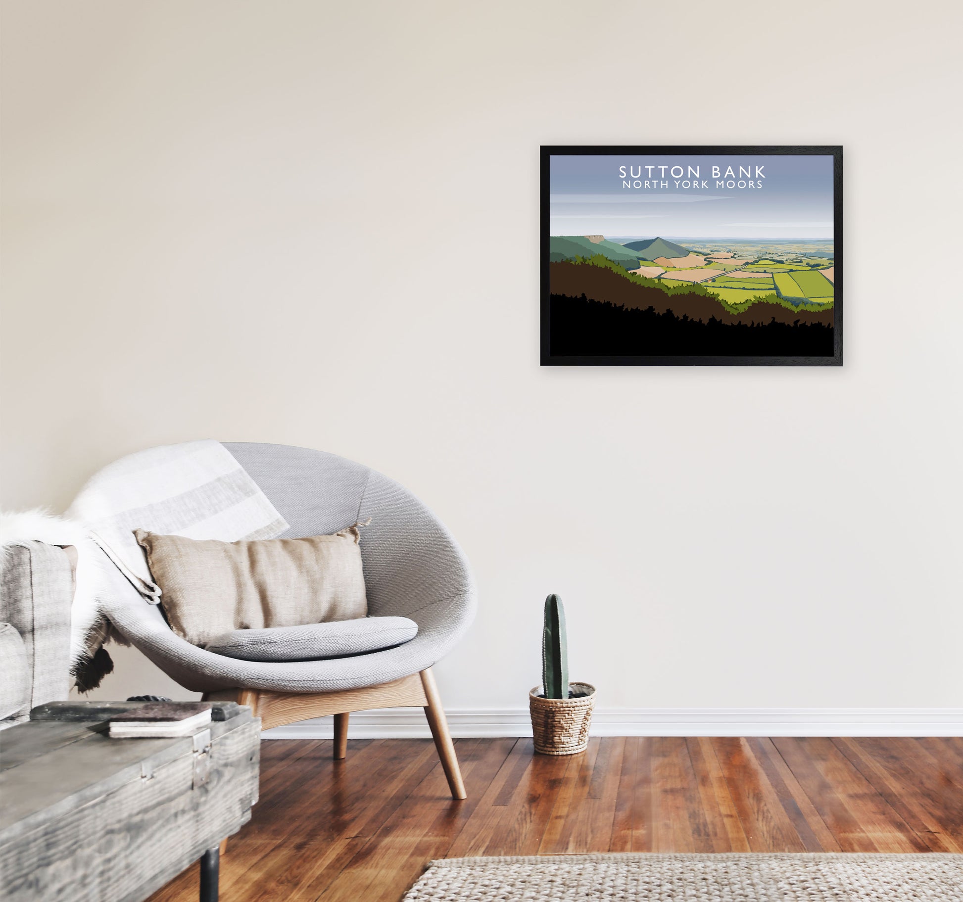 Sutton Bank North York Moors Art Print by Richard O'Neill A2 White Frame