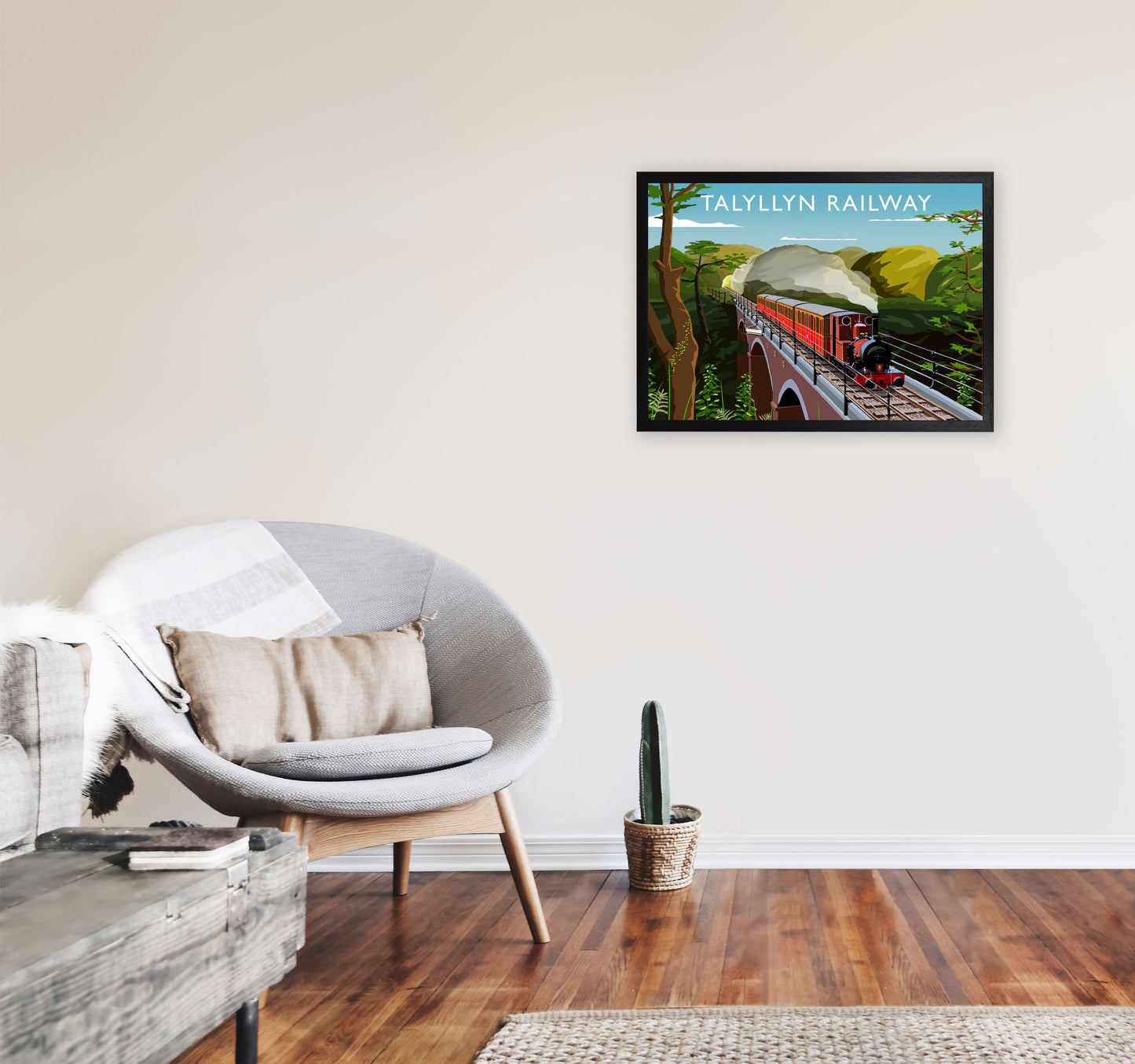 Talyllyn Railway Art Print by Richard O'Neill A2 White Frame