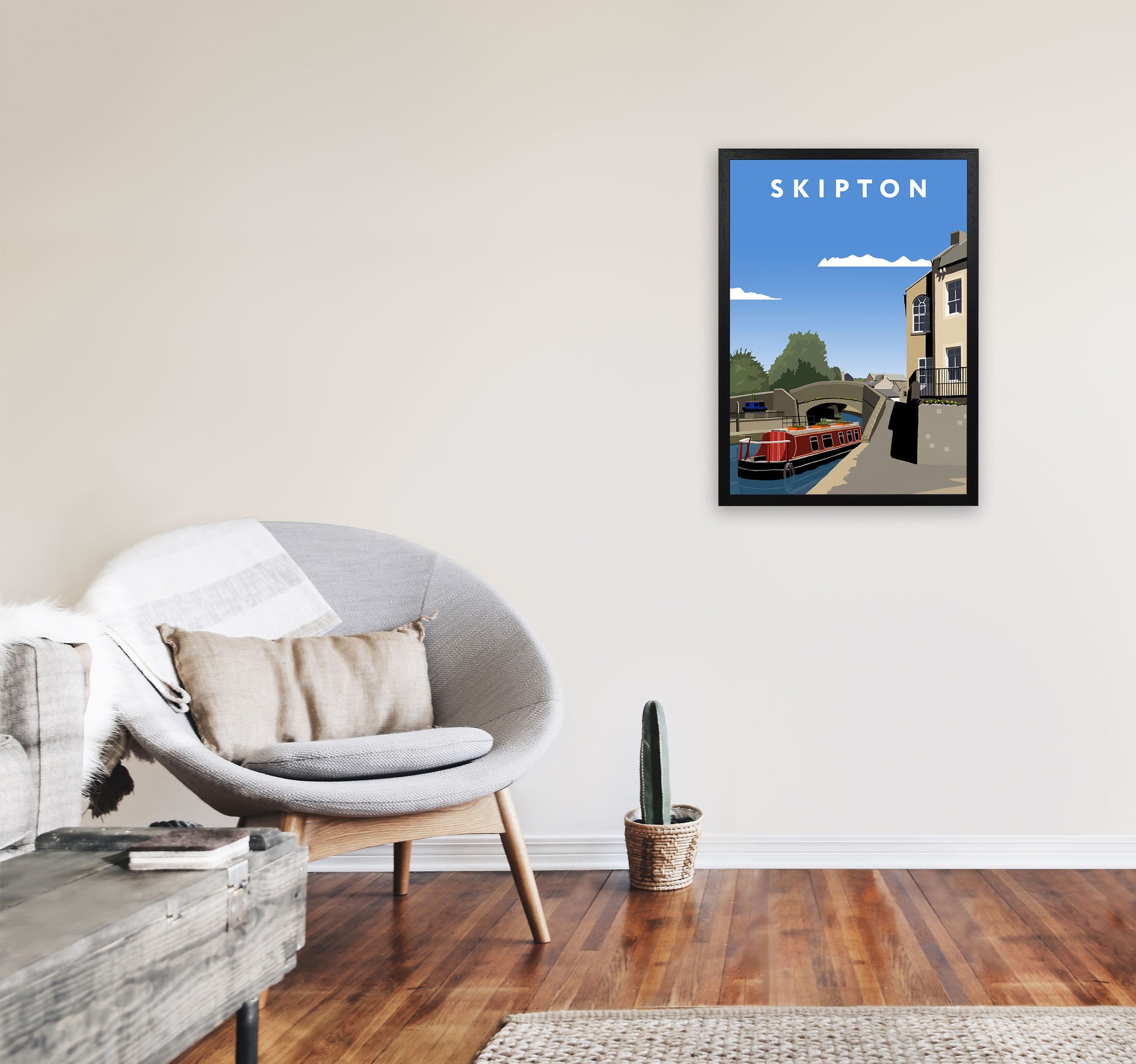 Skipton2 Portrait by Richard O'Neill A2 White Frame
