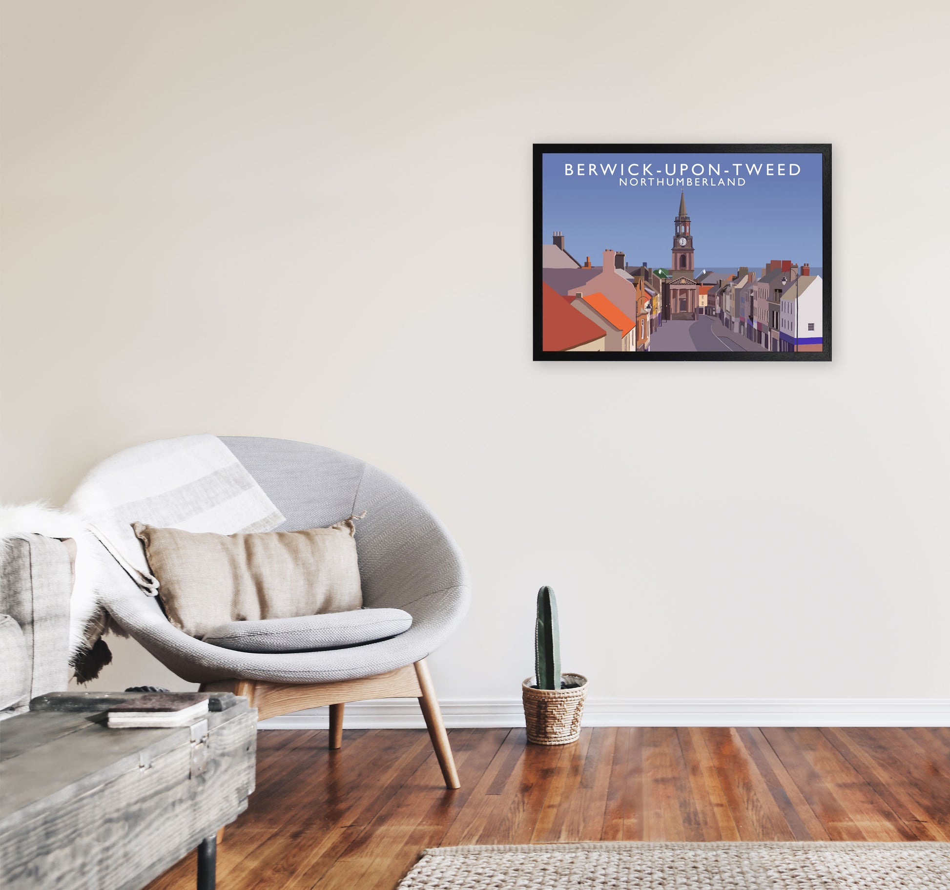 Berwick-Upon-Tweed Northumberland Art Print by Richard O'Neill A2 White Frame