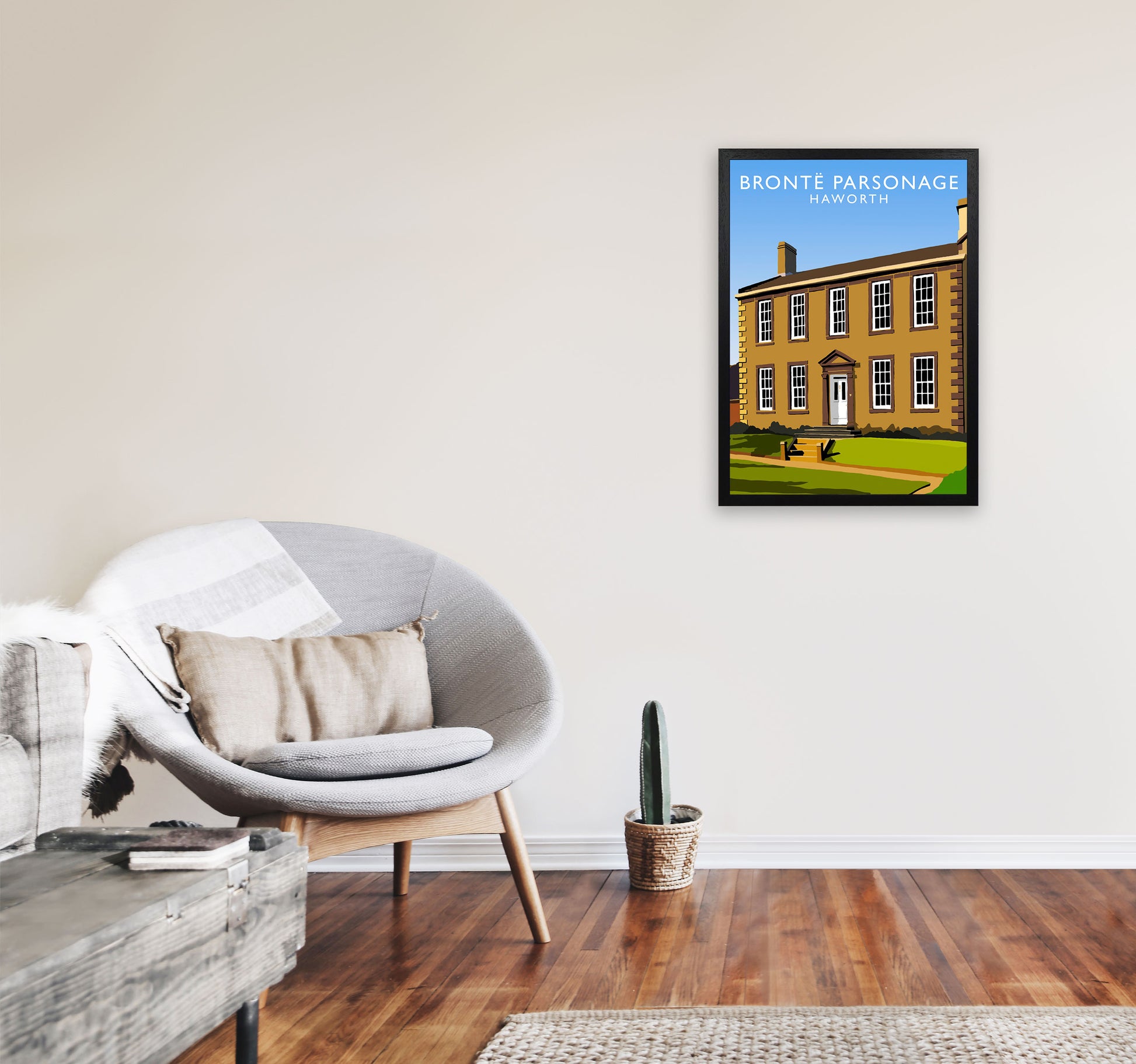 Bronte Parsonage Haworth Art Print by Richard O'Neill A2 White Frame