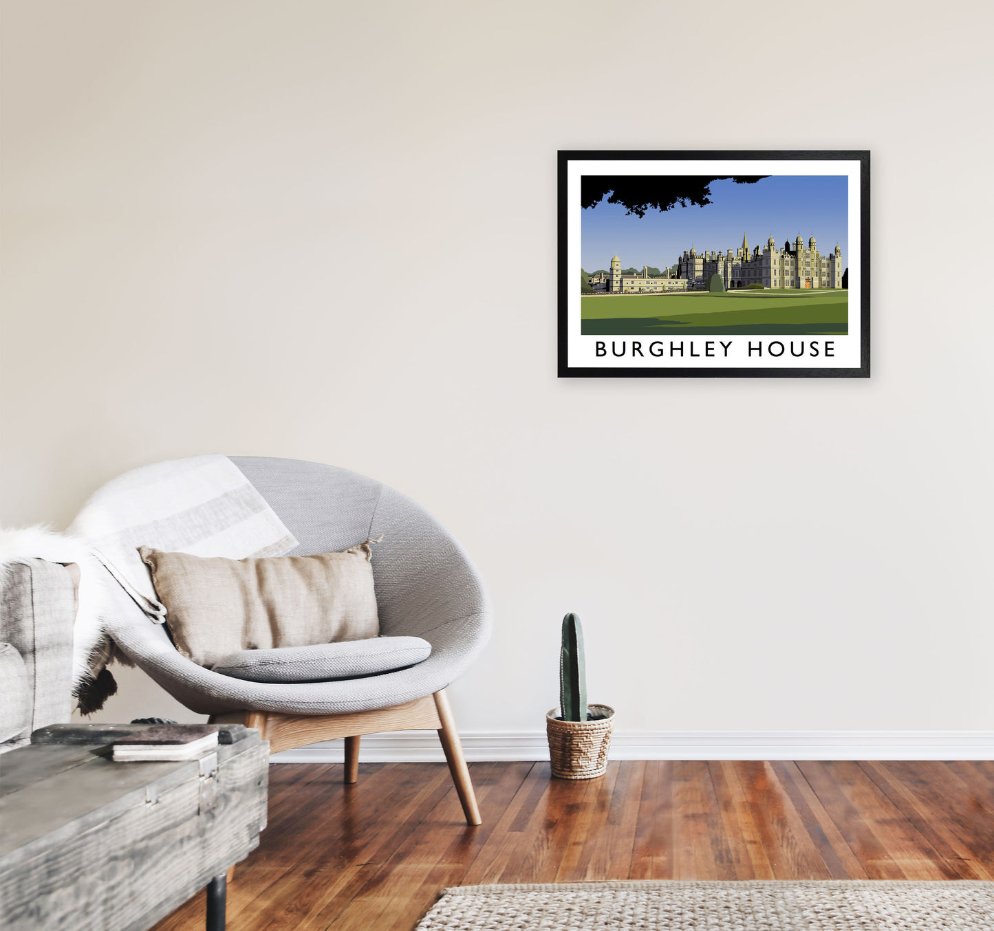 Burghley House 2 by Richard O'Neill A2 White Frame