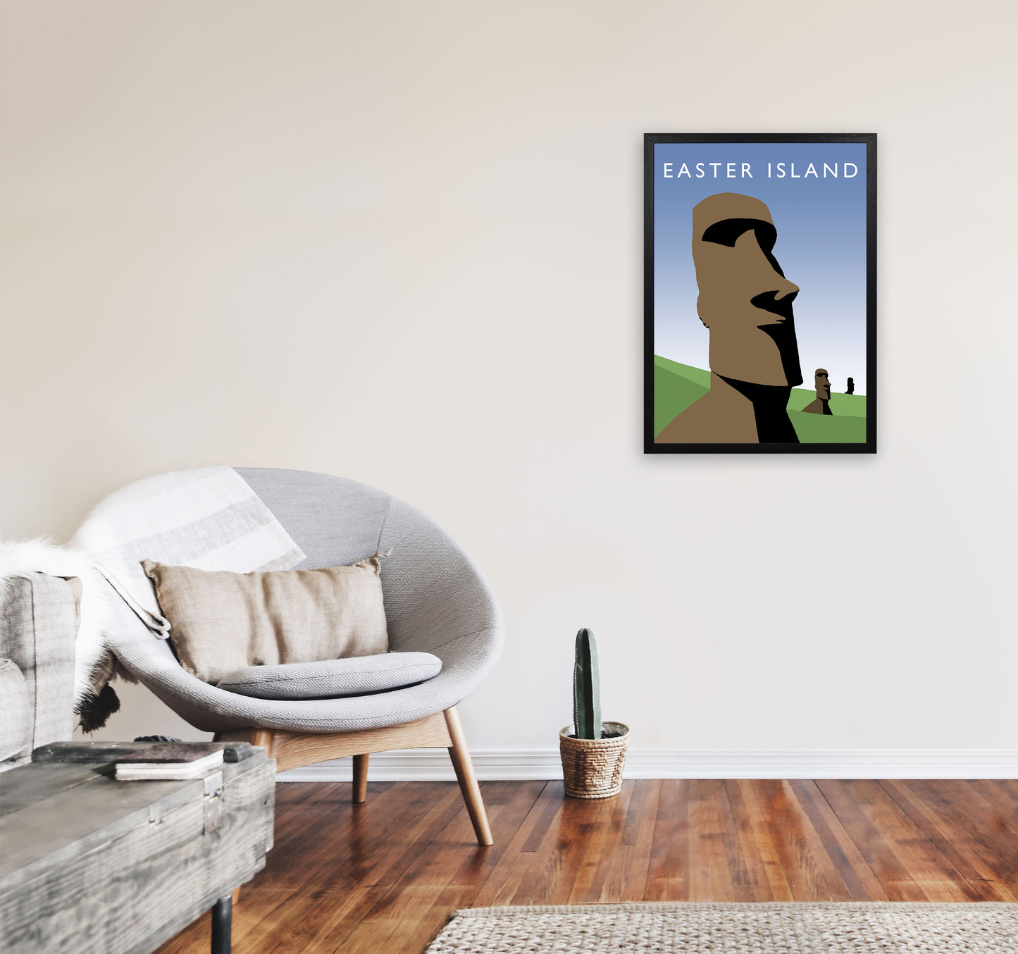 Easter Island by Richard O'Neill A2 White Frame