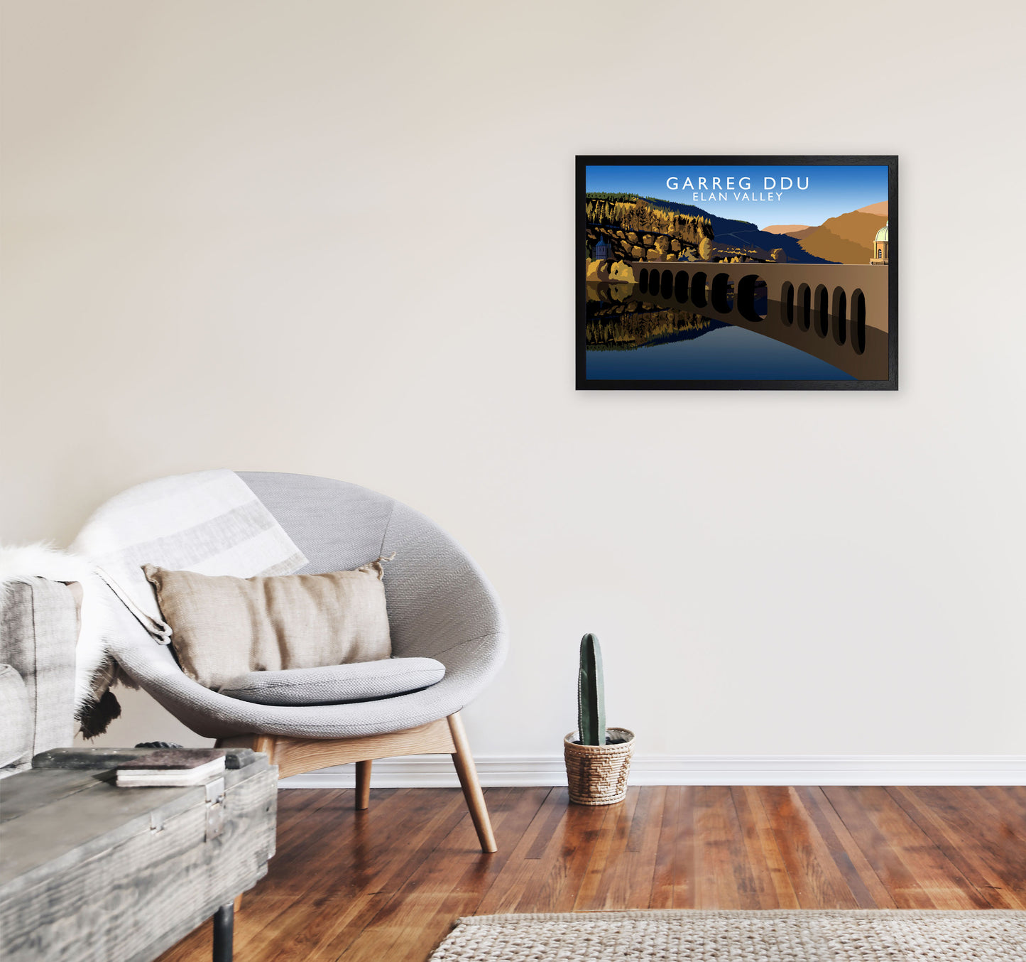 Garreg Ddu by Richard O'Neill A2 White Frame