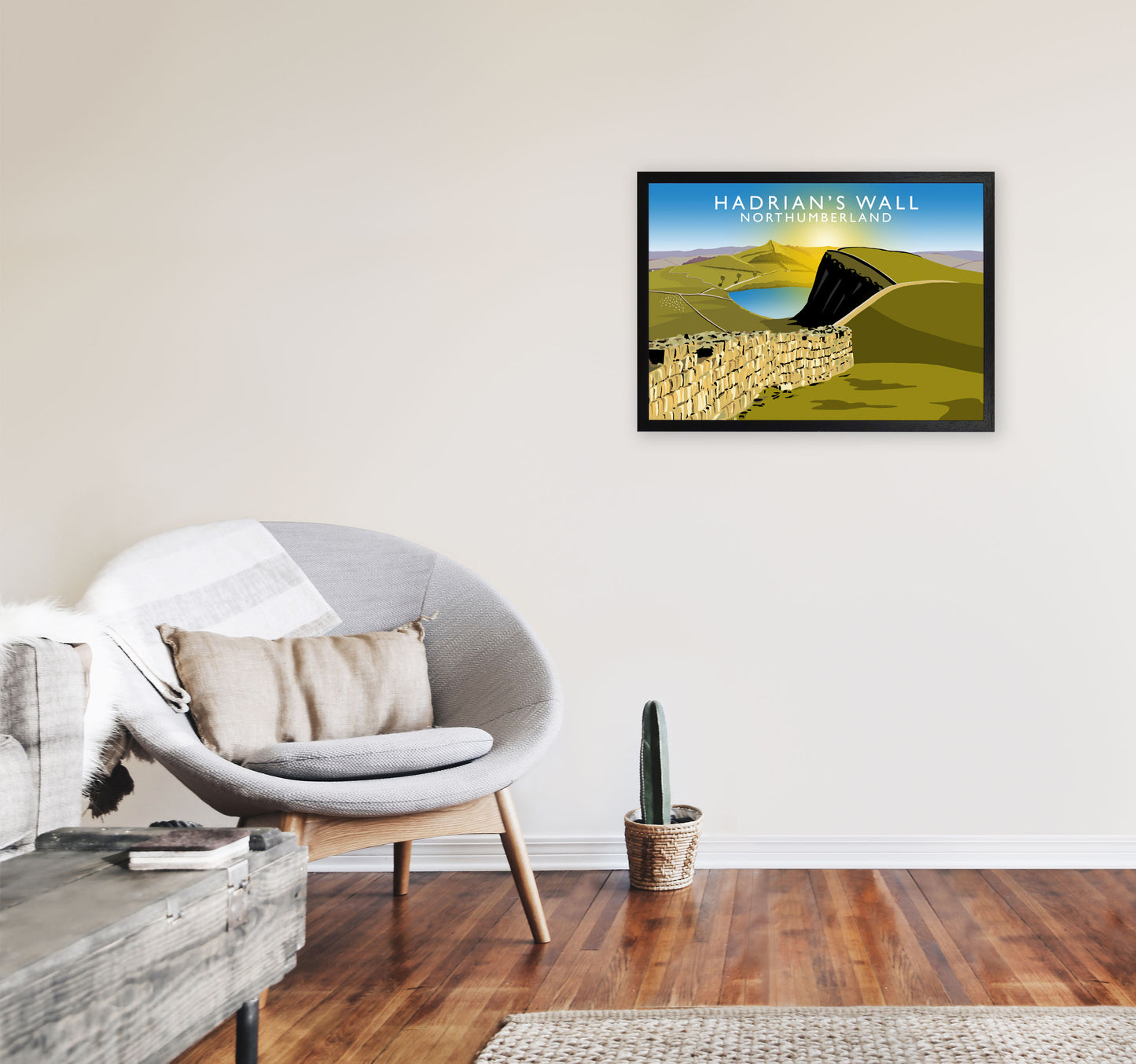 Hadrians Wall by Richard O'Neill A2 White Frame