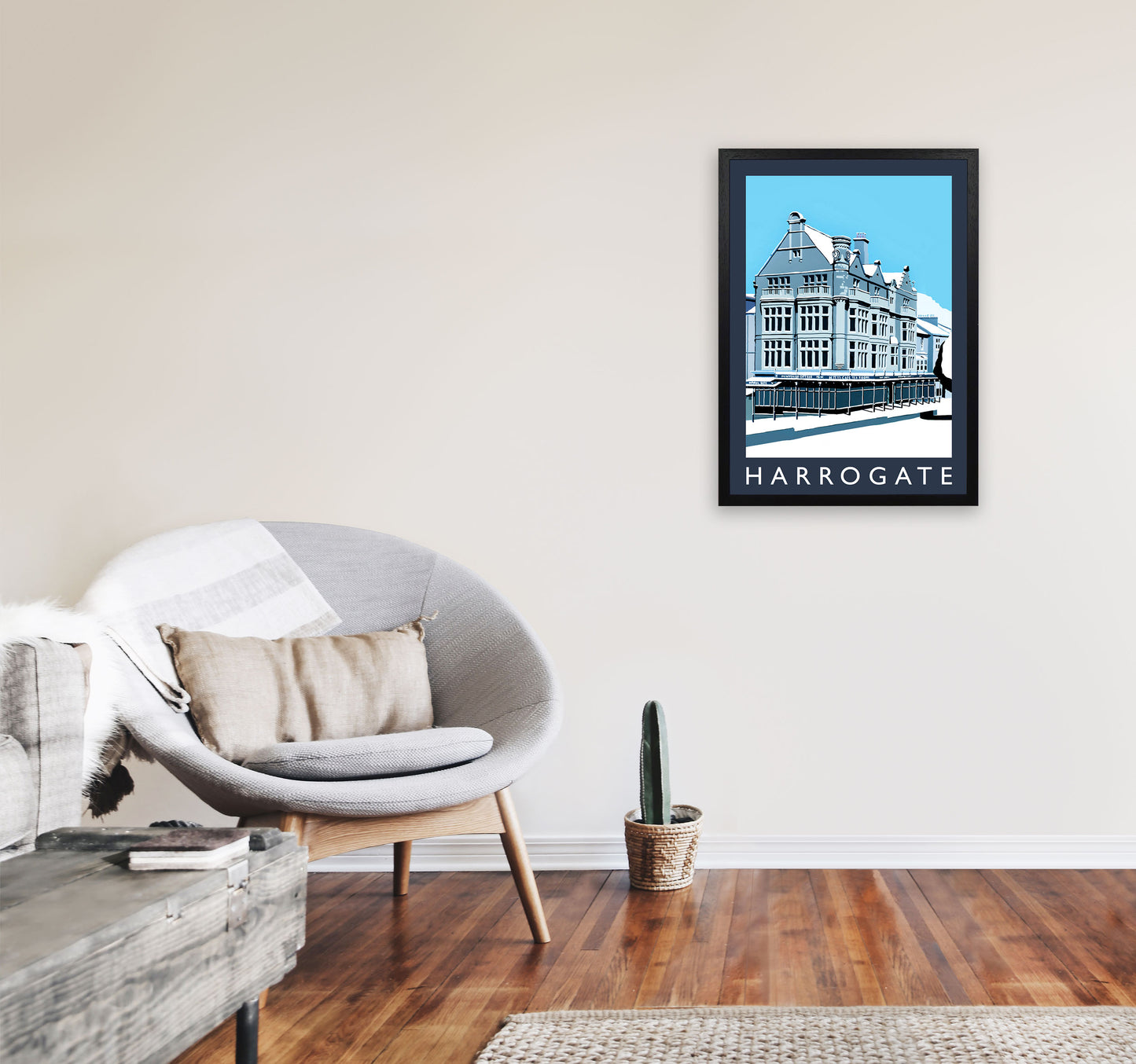 Harrogate Travel Art Print by Richard O'Neill, Framed Wall Art A2 White Frame