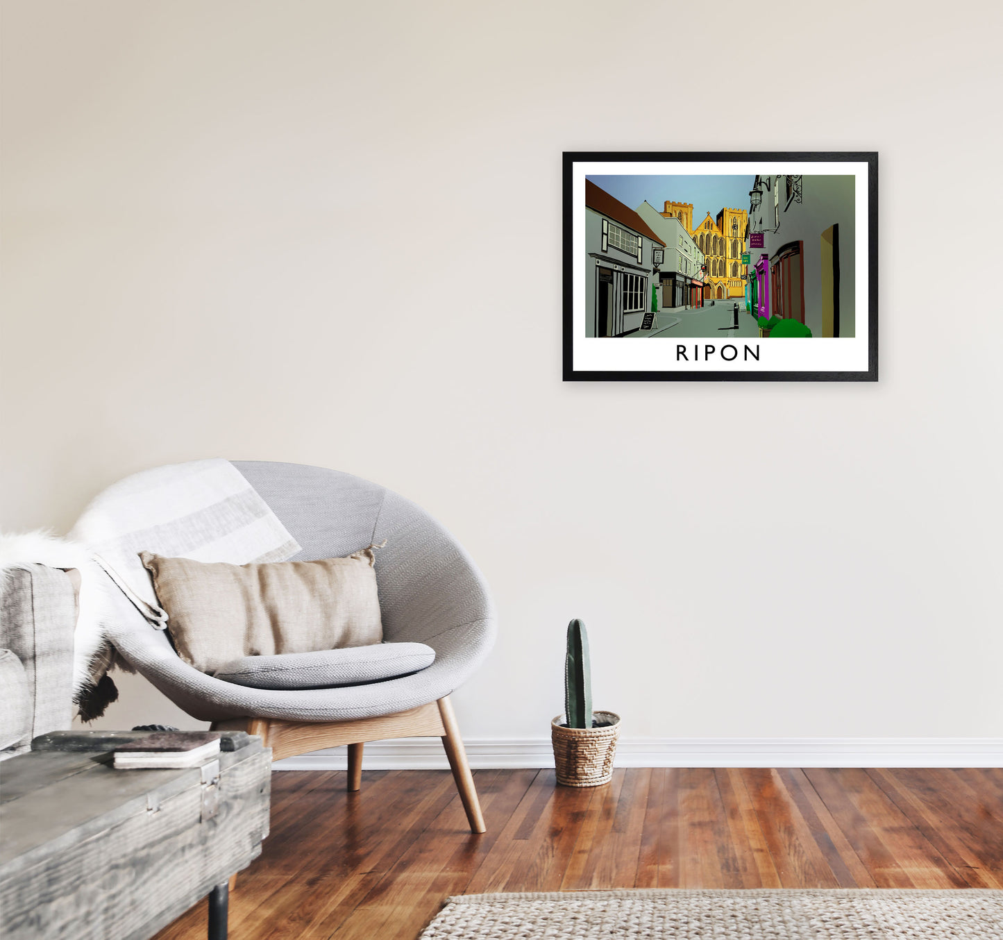 Ripon Framed Digital Art Print by Richard O'Neill, Framed Wall Art A2 White Frame