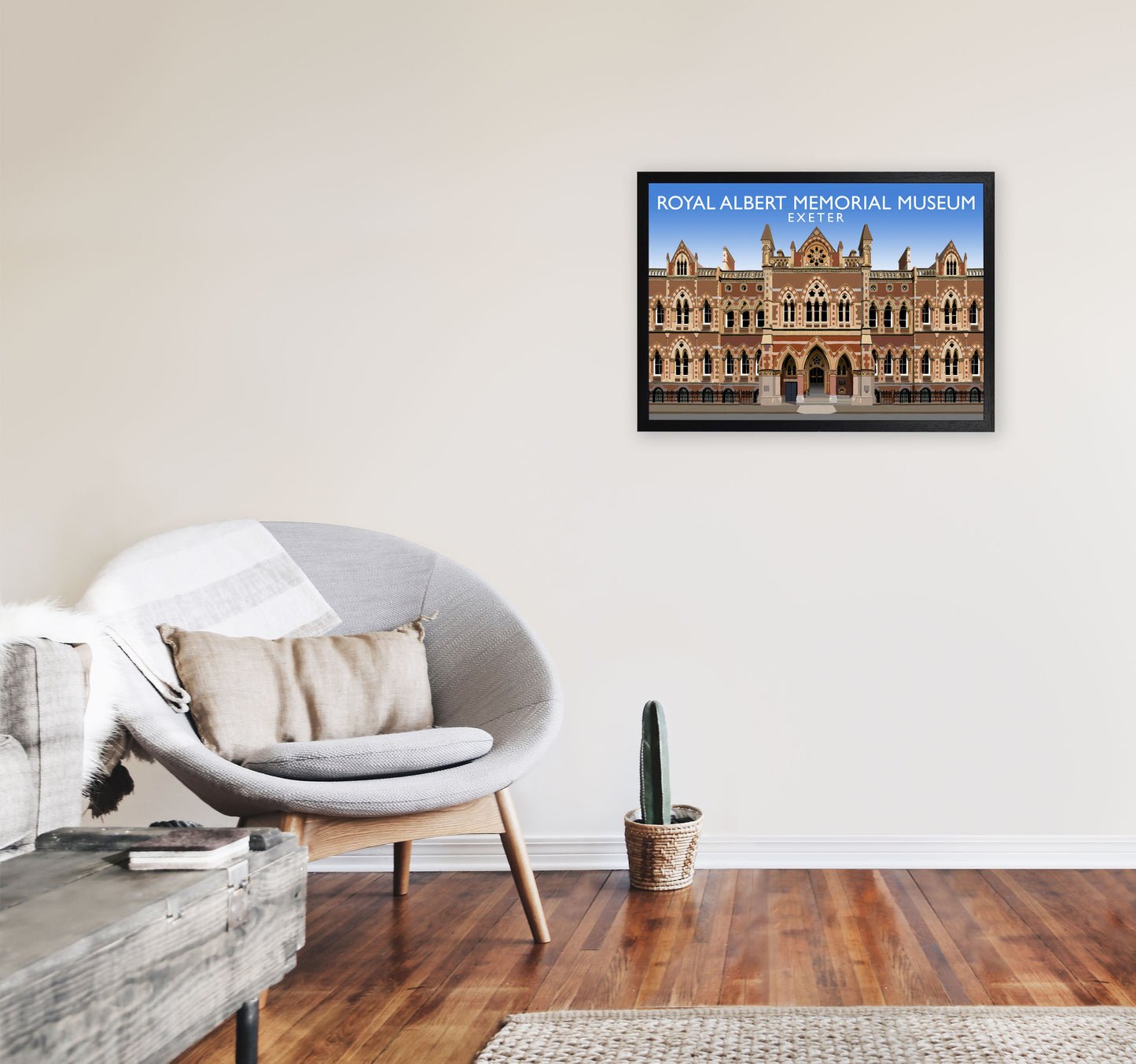 Royal Albert Memorial Museum Exeter Travel Art Print by Richard O'Neill A2 White Frame