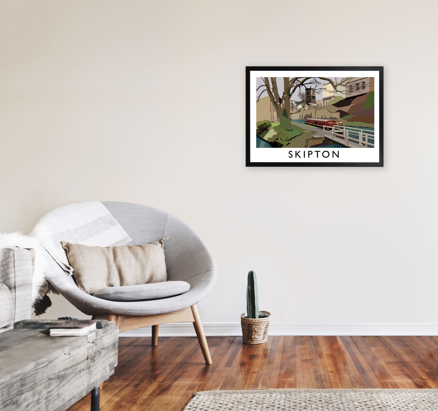 Skipton, North Yorkshire Travel Art Print by Richard O'Neill A2 White Frame