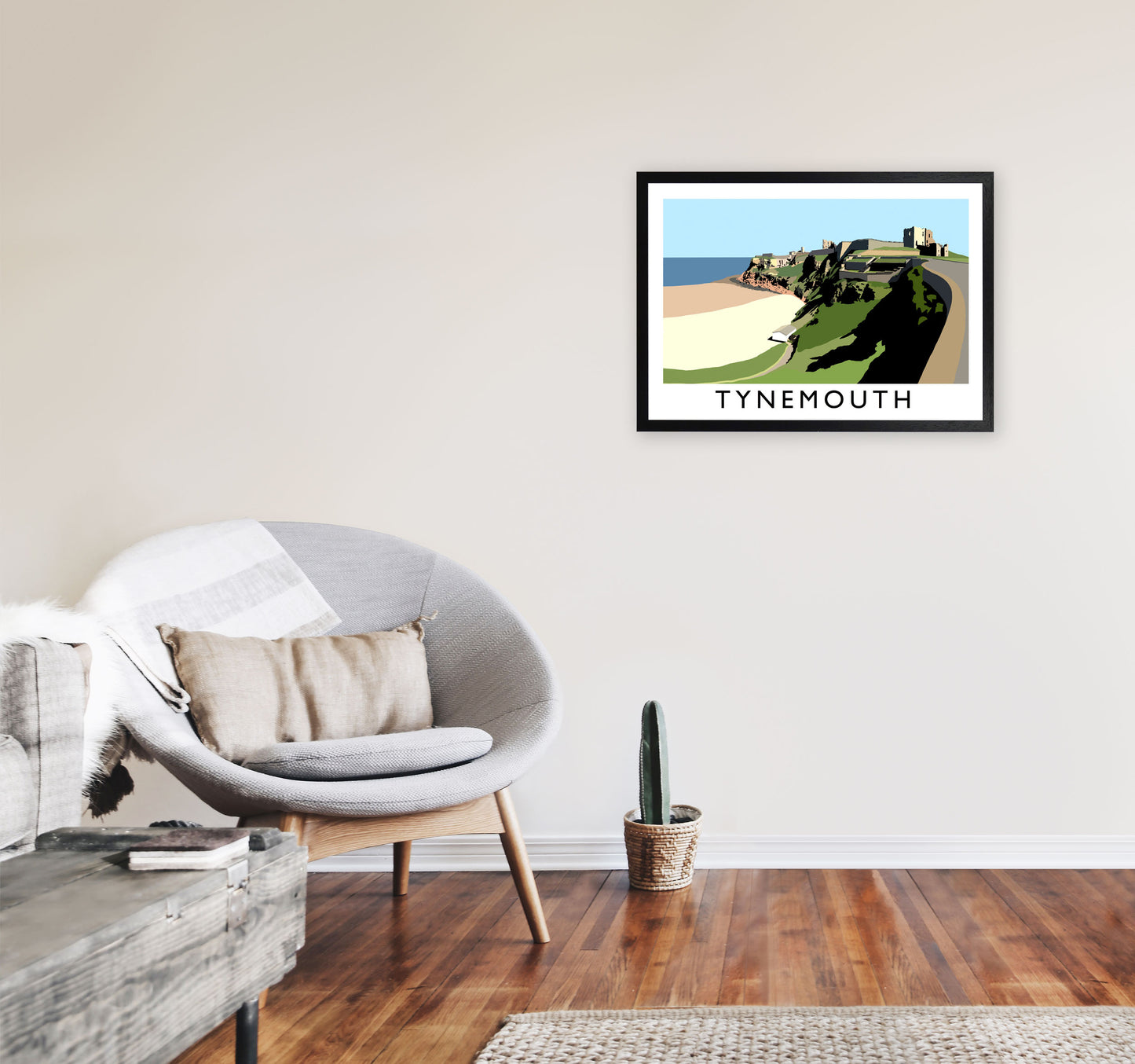 Tynemouth Framed Digital Art Print by Richard O'Neill A2 White Frame