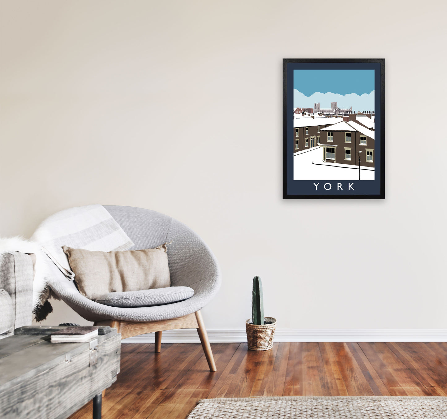 York Digital Art Print by Richard O'Neill, Framed Wall Art A2 White Frame