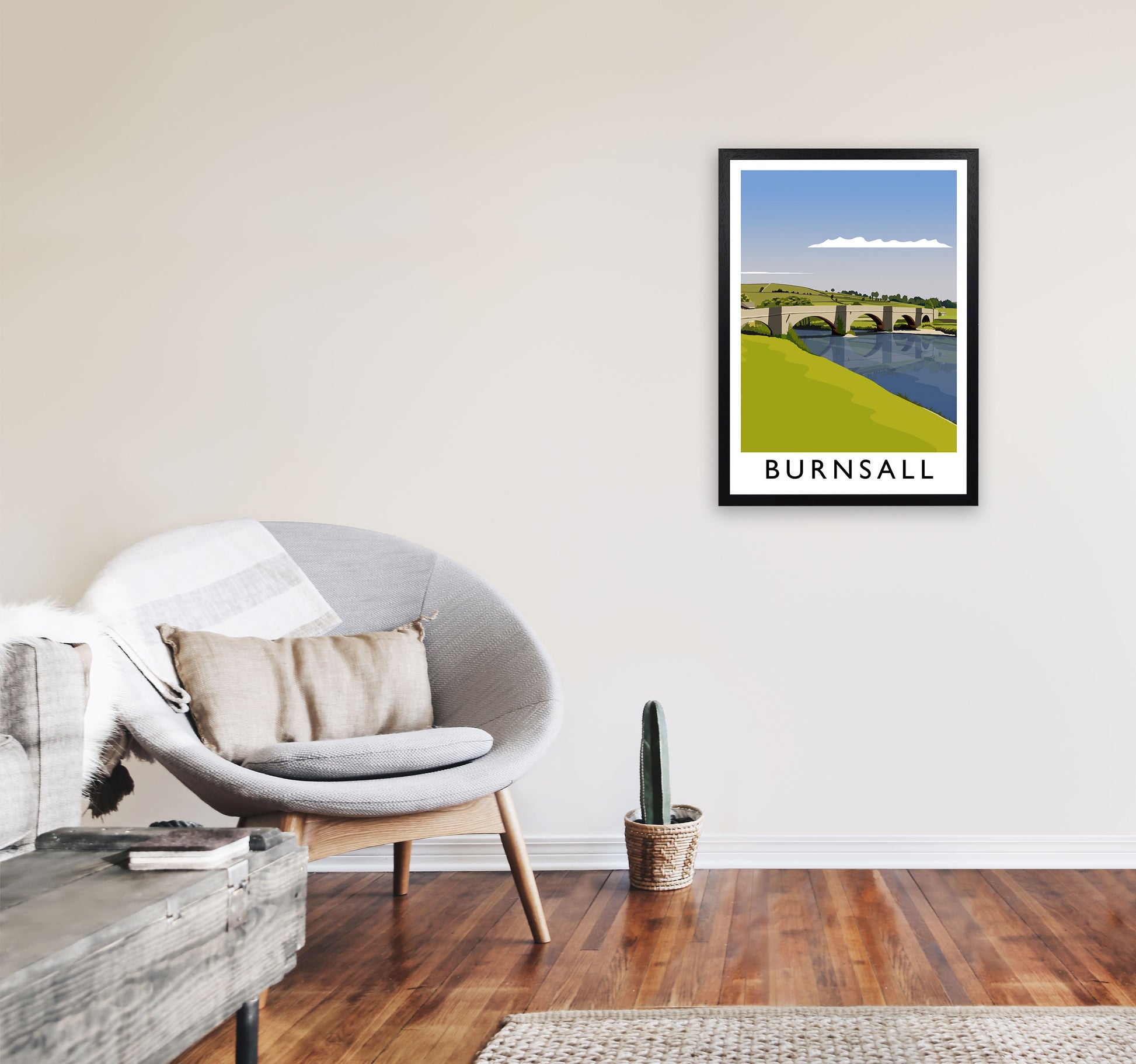 Burnsall portrait by Richard O'Neill A2 White Frame