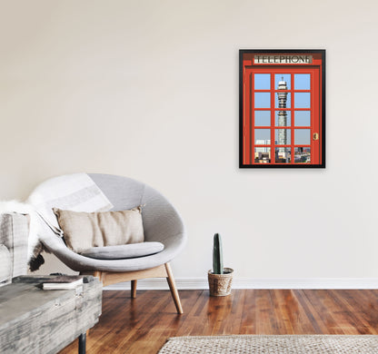 London Telephone Box 6 by Richard O'Neill A2 White Frame