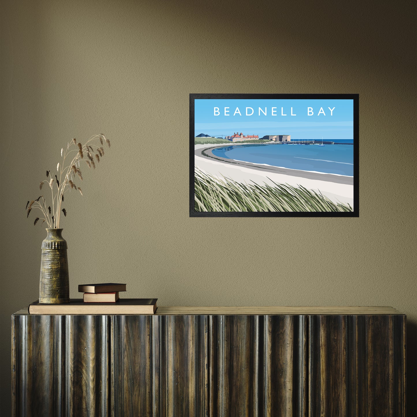 Beadnell Bay by Richard O'Neill A2 Black Frame