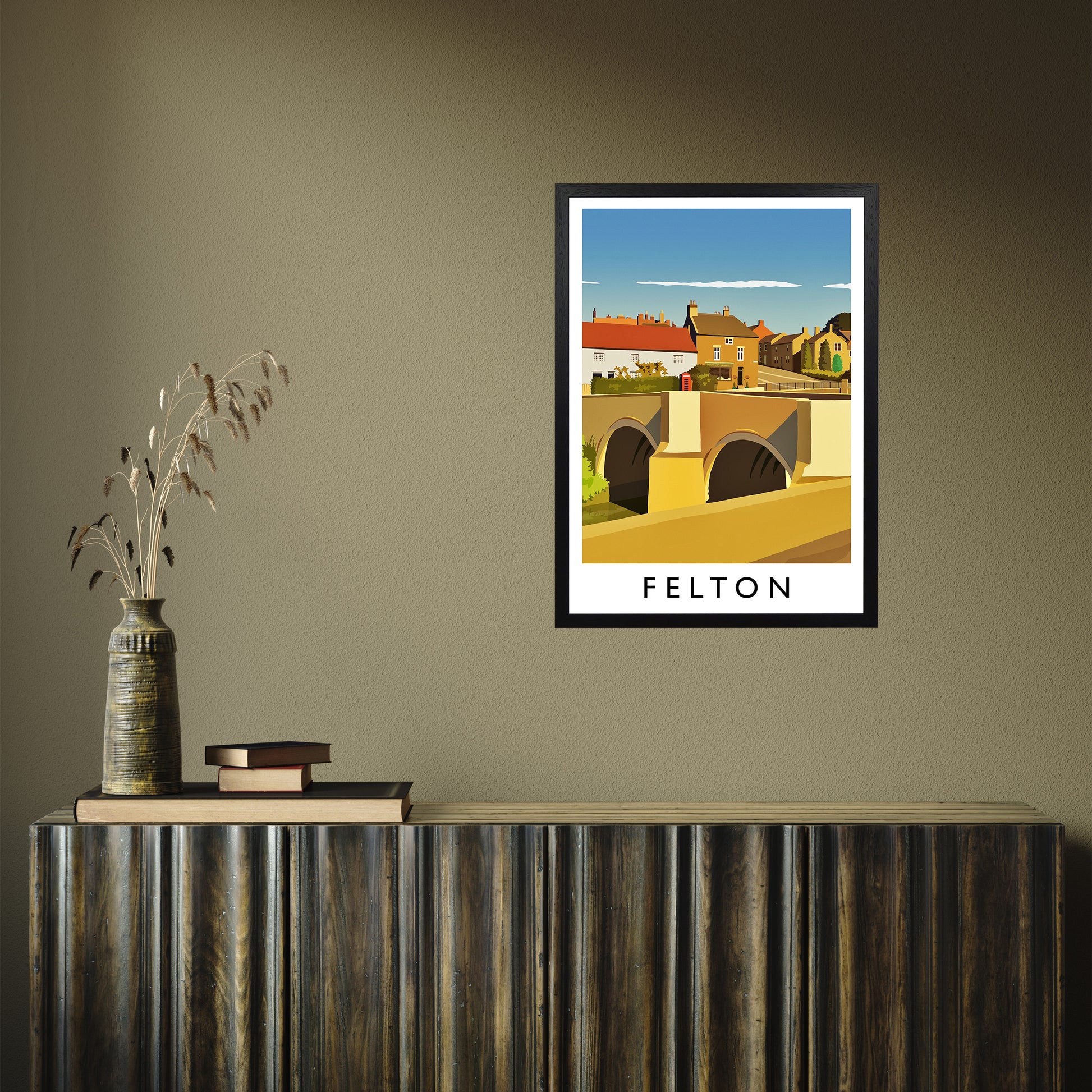 Felton portrait by Richard O'Neill A2 Black Frame